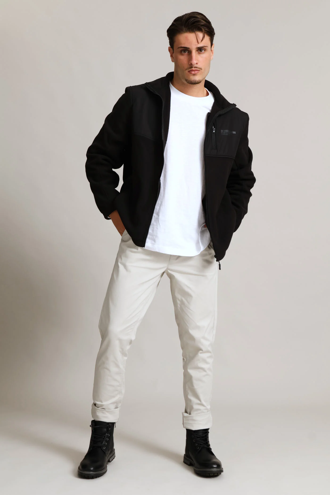 Polar Fleece Nylon Zip Thru - Black - Image 7