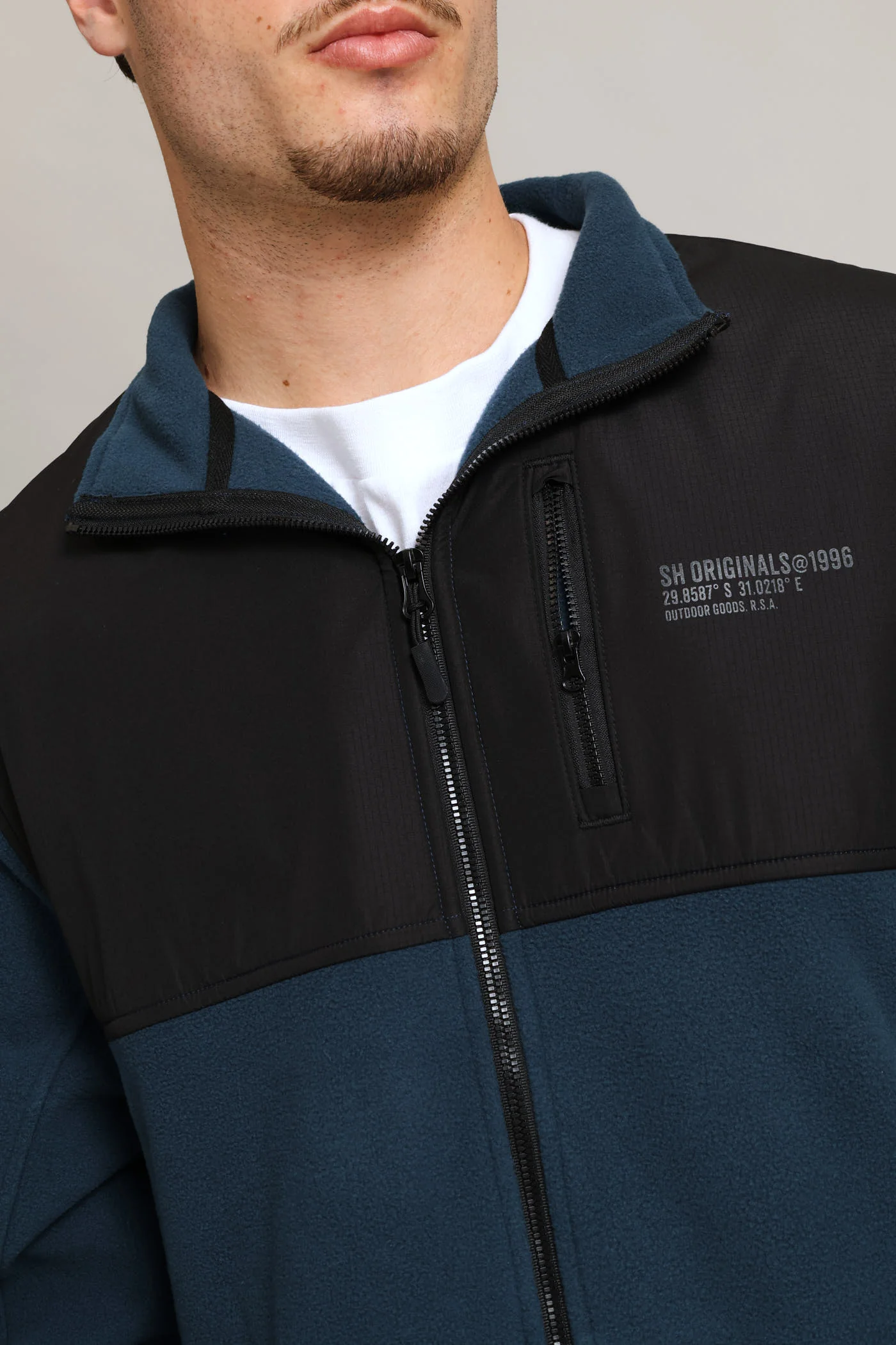 Polar Fleece Nylon Zip Thru - Petrol - Image 2