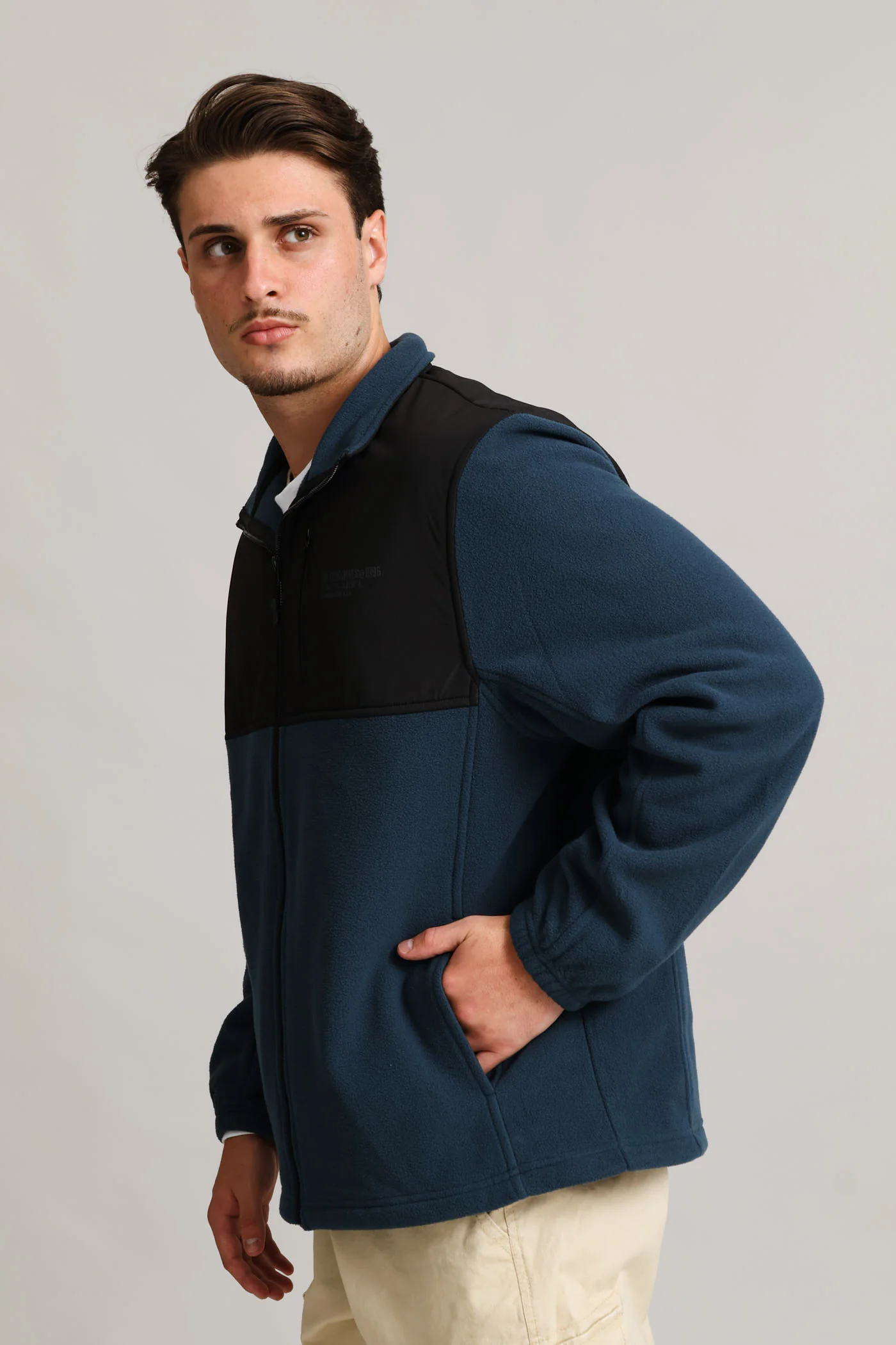 Polar Fleece Nylon Zip Thru - Petrol - Image 4