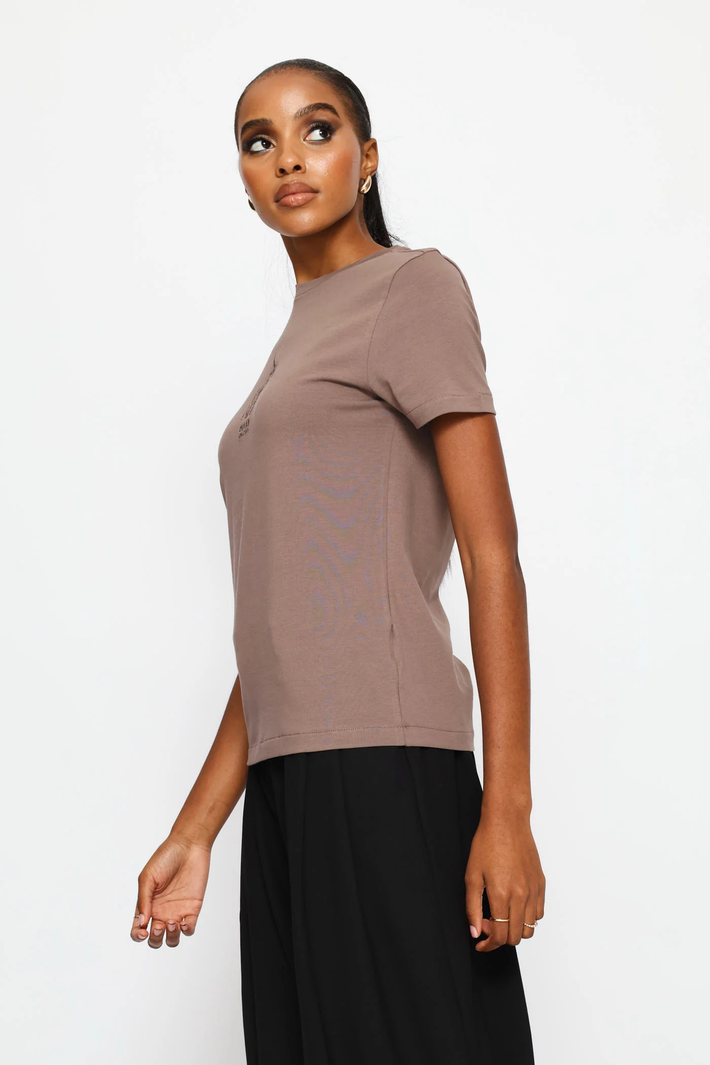 Pony Embroidered T-Shirt - Light Brown - Image 4