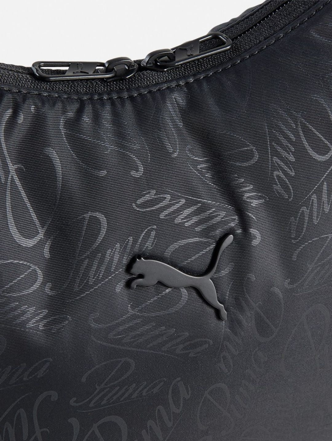Pop Slouchy Script Hobo Bag - Black - Image 3