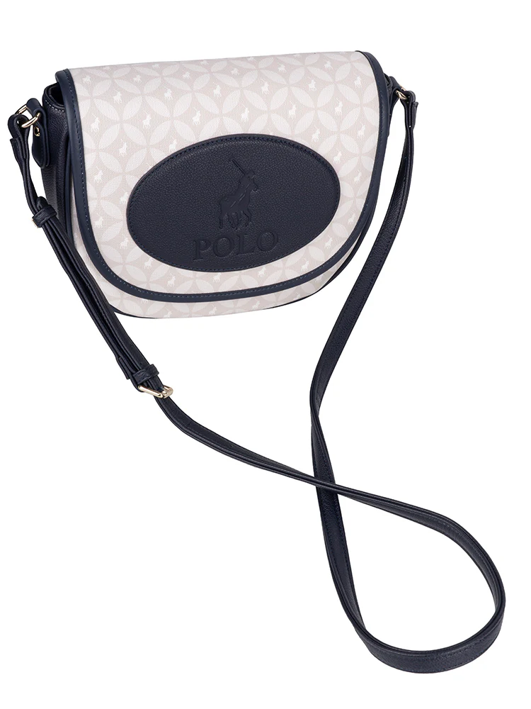 Porter Saddle Flapover Sling Bag - Navy - Image 2