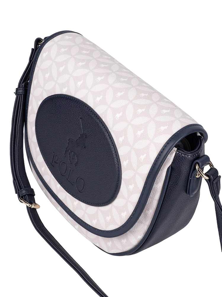 Porter Saddle Flapover Sling Bag - Navy - Image 6