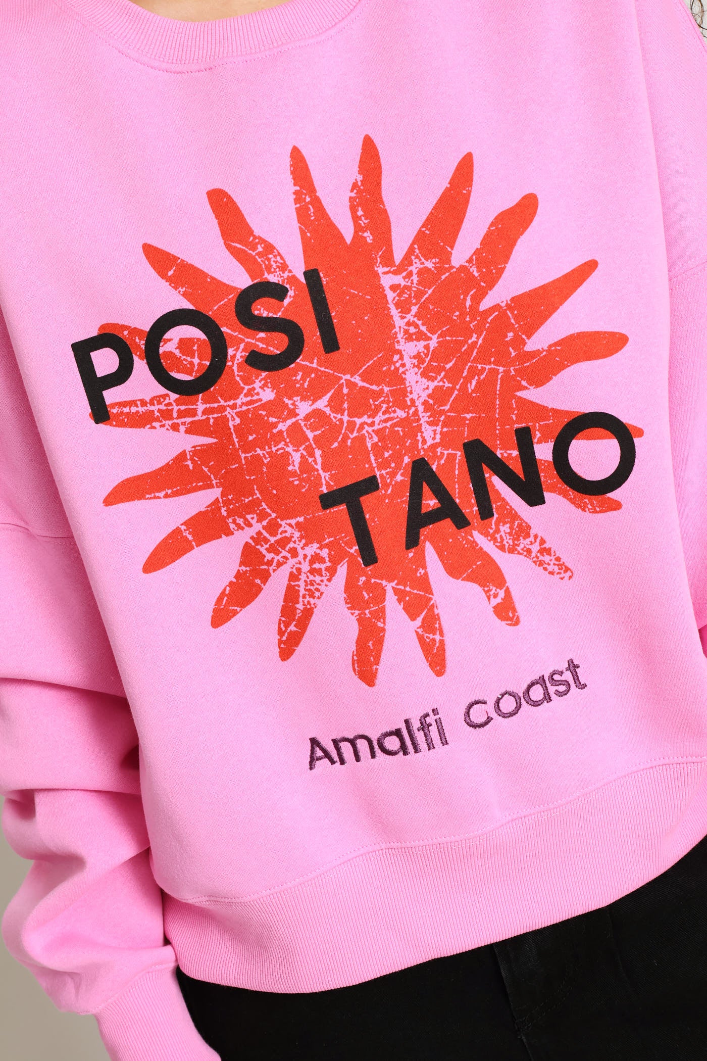 Positano Crew Fleece Pullover - Pink - Image 2