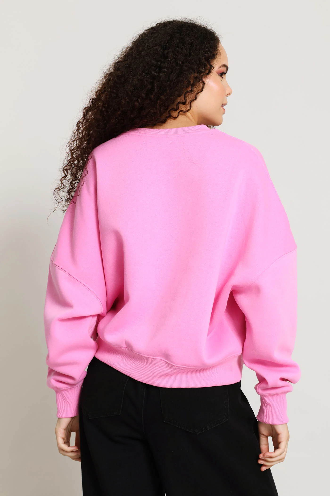 Positano Crew Fleece Pullover - Pink - Image 5