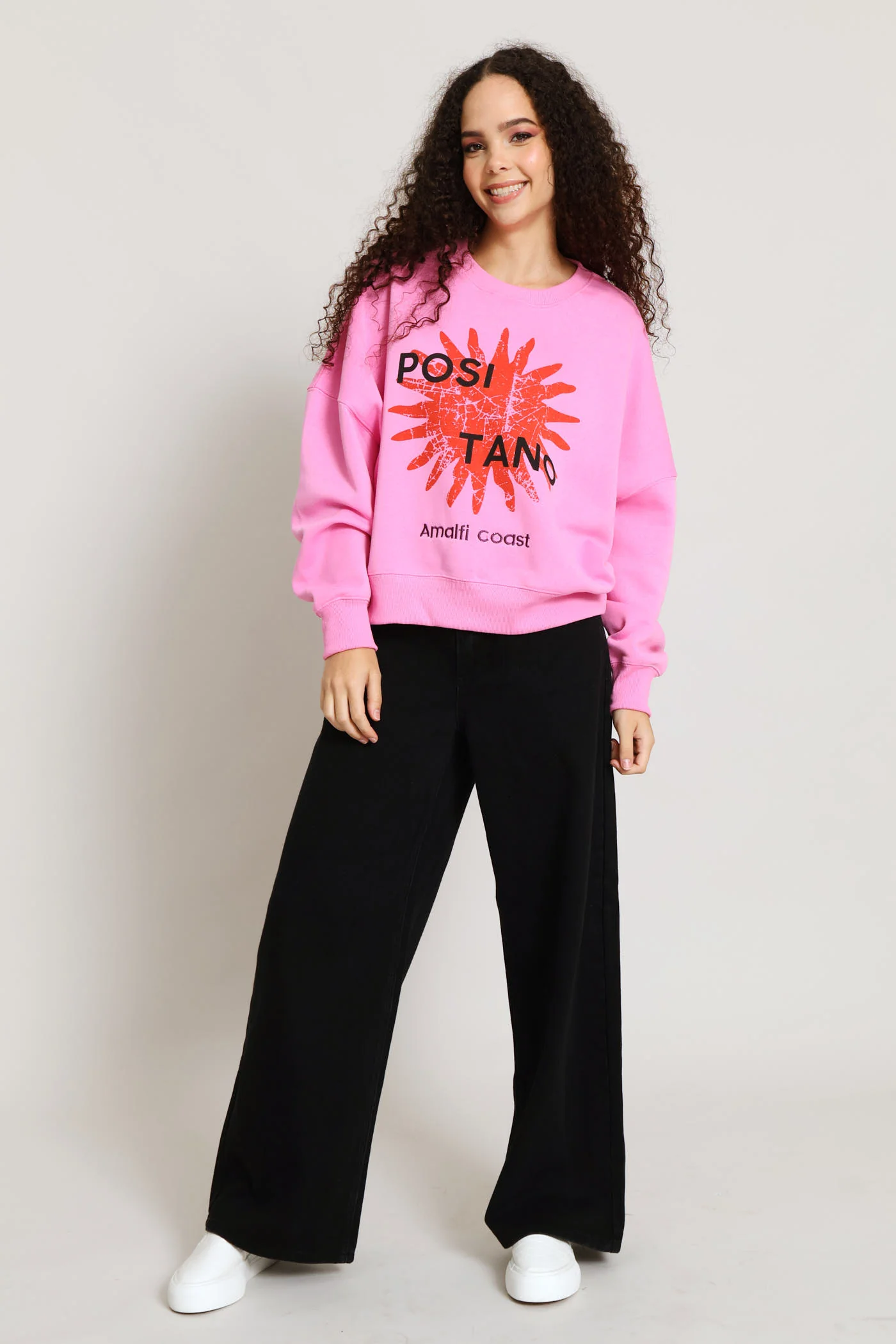 Positano Crew Fleece Pullover - Pink - Image 6