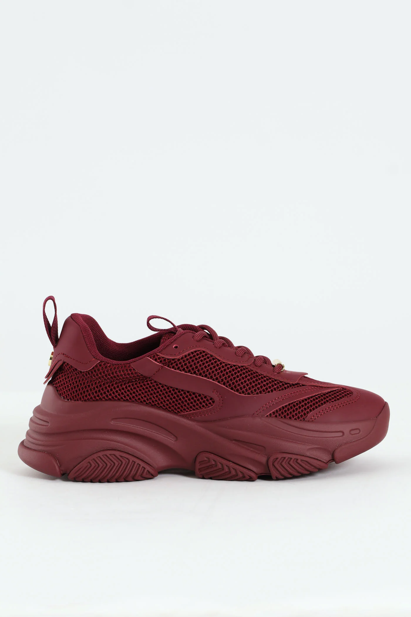 Possession Lace Up Chunky Sportie Sneaker - Wine - Image 3