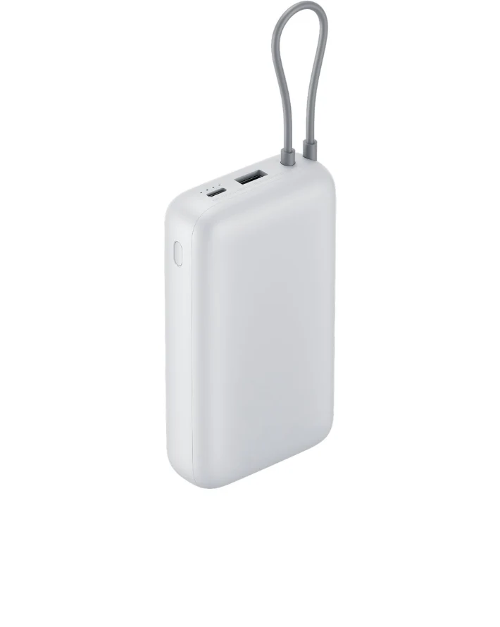 20 000mAh Power Bank (Integrated Cable) - Light Grey - Image 4