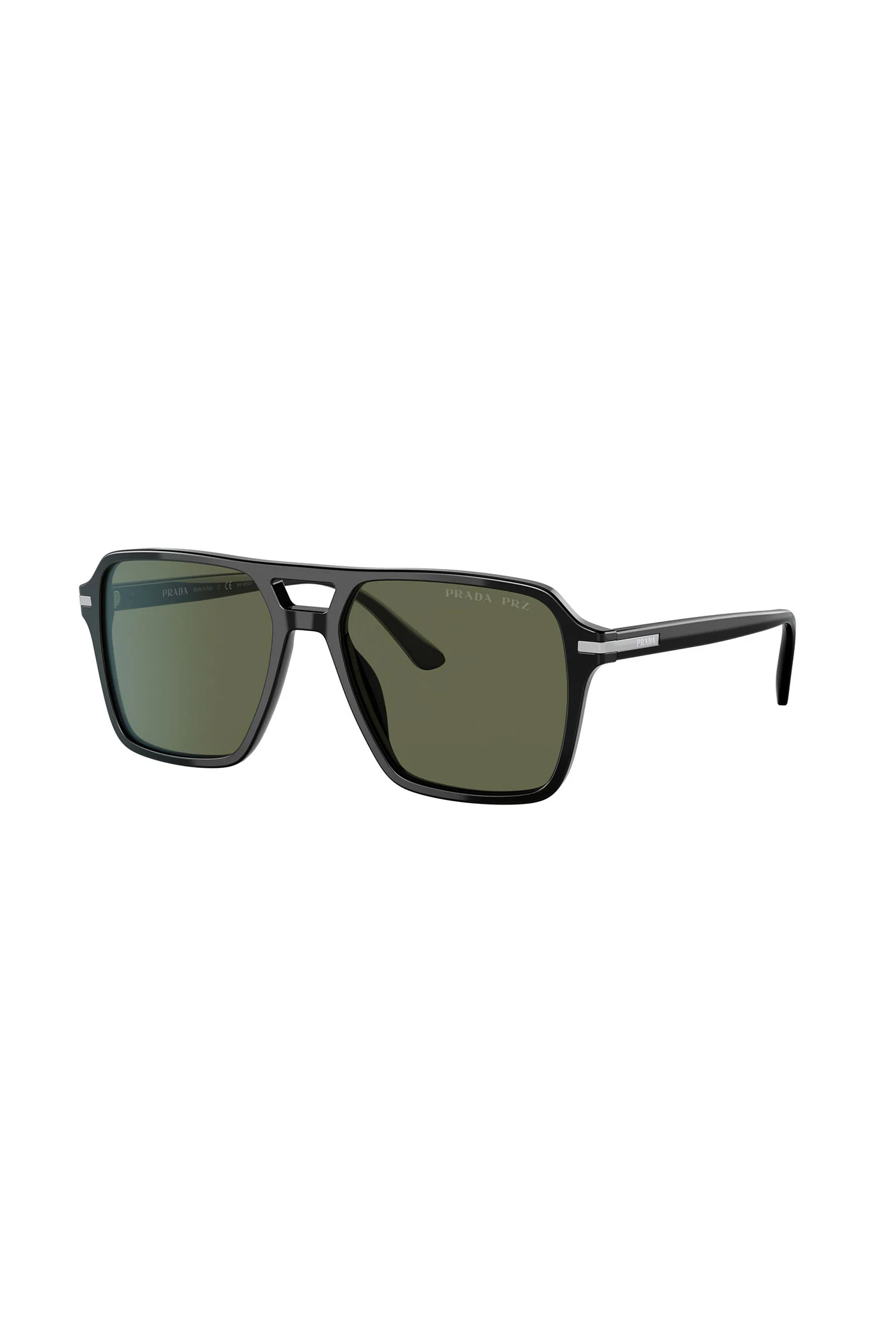 Square Frame Green Lens Sunglasses - Black - Image 3
