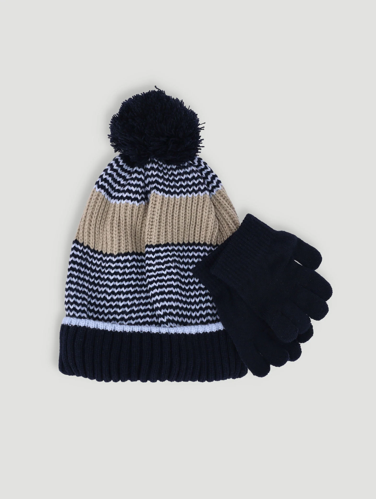 Pre-Boys 2 Pack Beanie And Glove Set - Navy - Image 2
