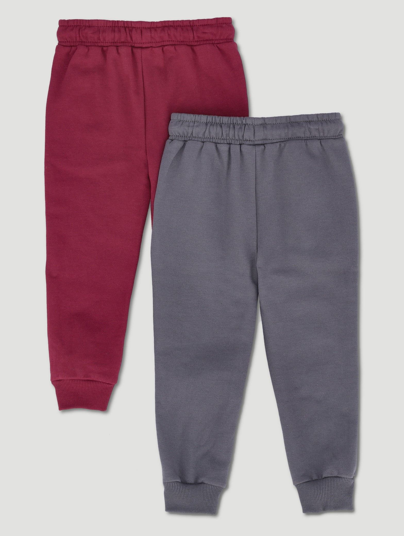 Pre-Boys 2 Pack Fleece Jogger - Maroon/Slate Grey - Image 2