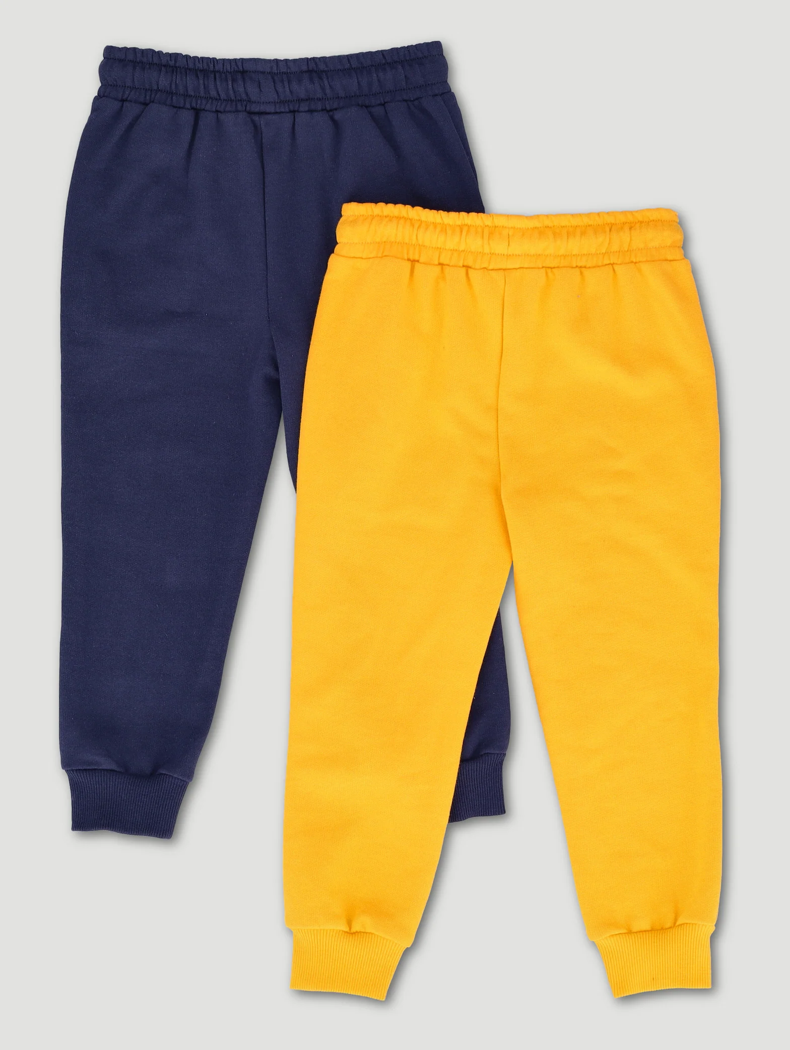 Pre-Boys 2 Pack Fleece Jogger - Mustard/Navy - Image 2
