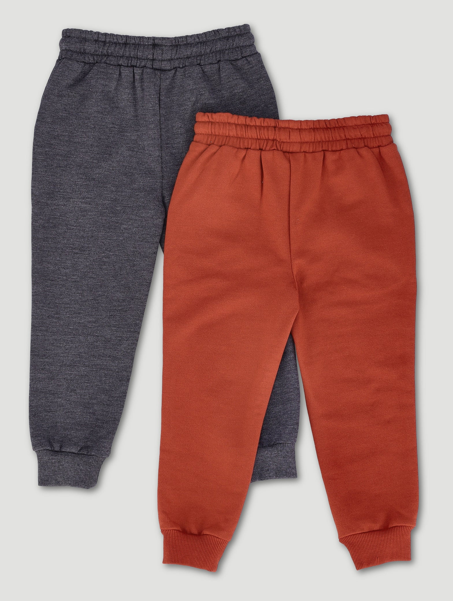 Pre-Boys 2 Pack Fleece Jogger - Red Ochre/Charcoal - Image 2