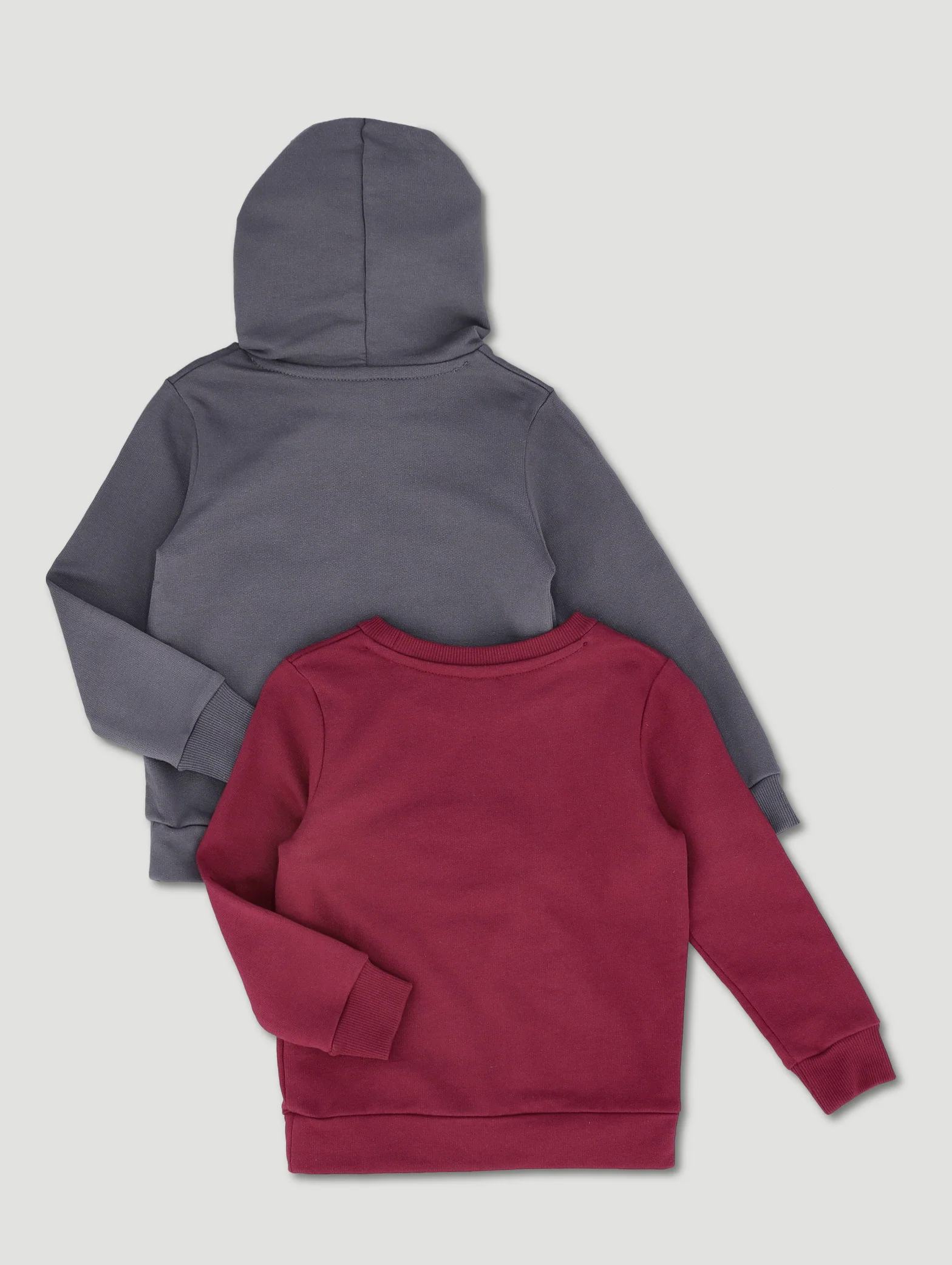 Pre-Boys 2 Pack Fleece Top - Maroon/Slate Grey - Image 2