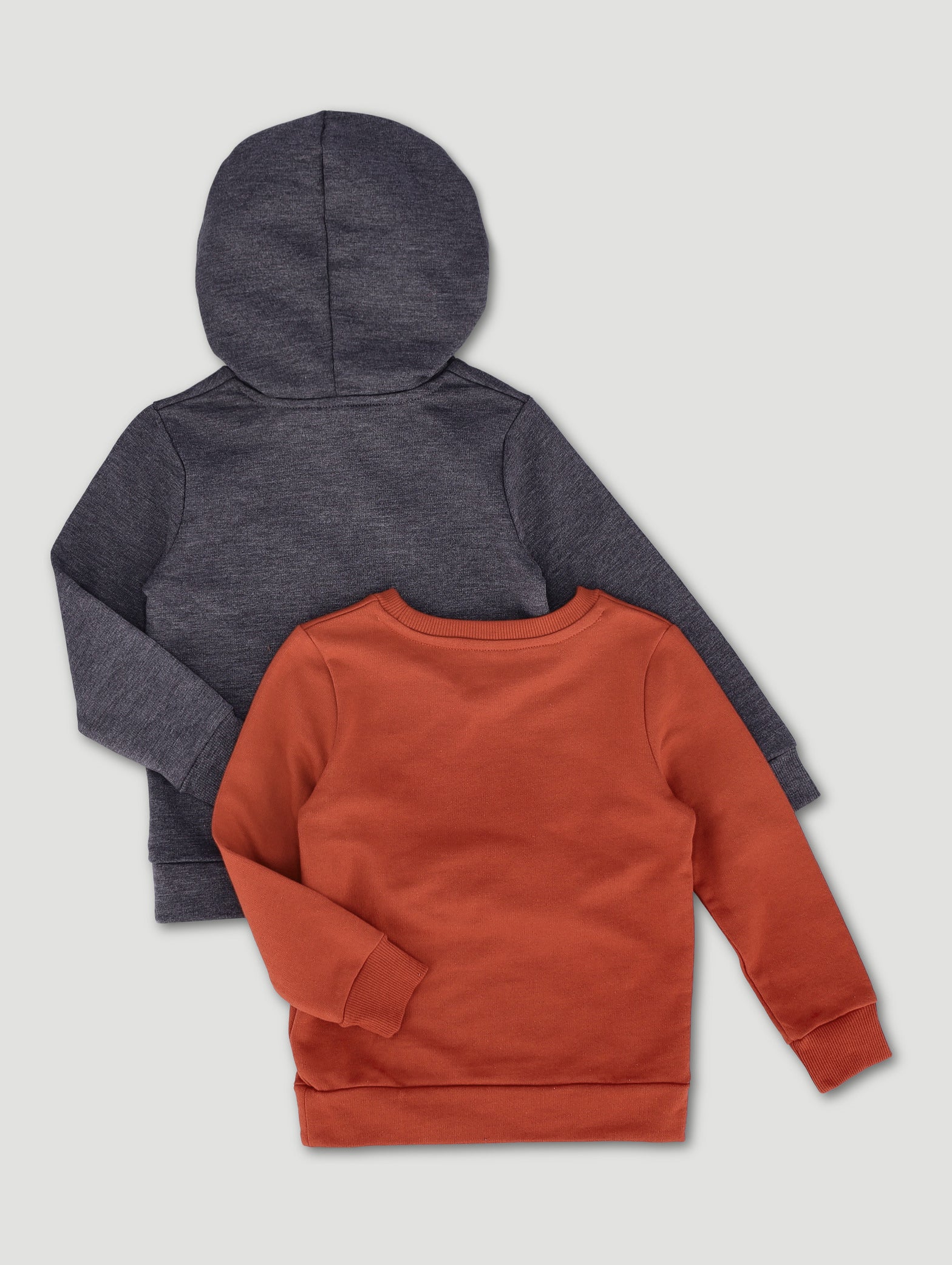 Pre-Boys 2 Pack Fleece Tops - Red Ochre/Charcoal - Image 2
