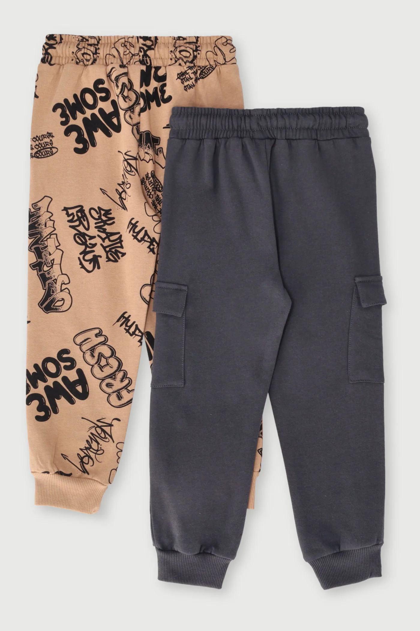 Pre-Boys 2 Pack Graffiti Jogger - Tan - Image 2
