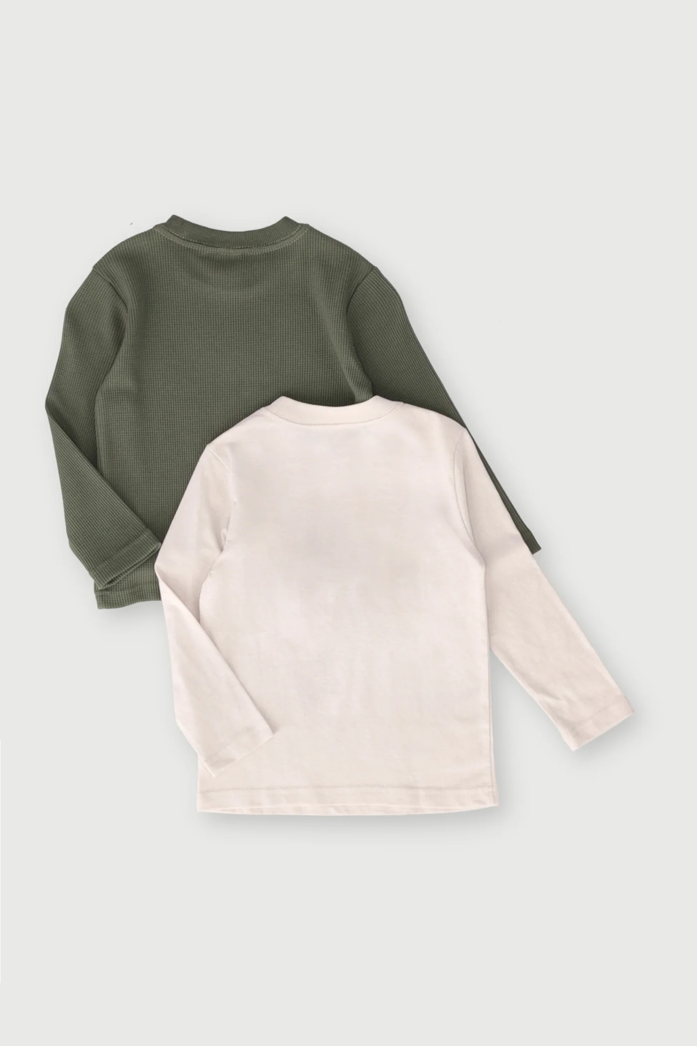 Pre-Boys 2 Pack  Long Sleeve Graffiti Tee - Olive/Stone - Image 2