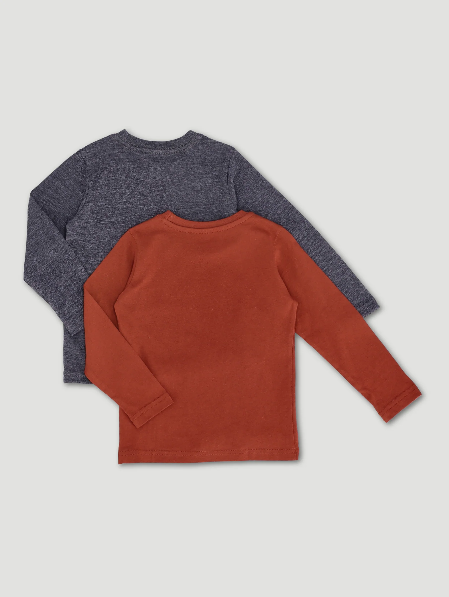 Pre-Boys 2 Pack Long Sleeve Music Tee - Red Ochre/Charcoal - Image 2
