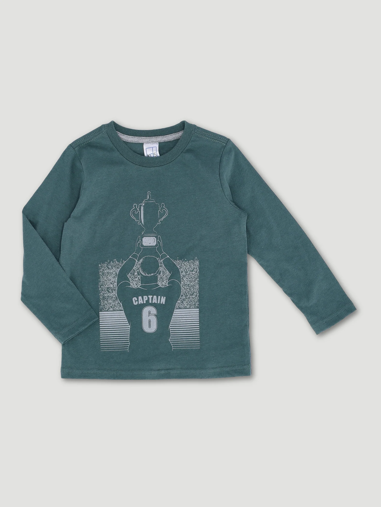 Pre-Boys 2 Pack Long Sleeve Rugby Tee - Teal/Grey Melange - Image 4