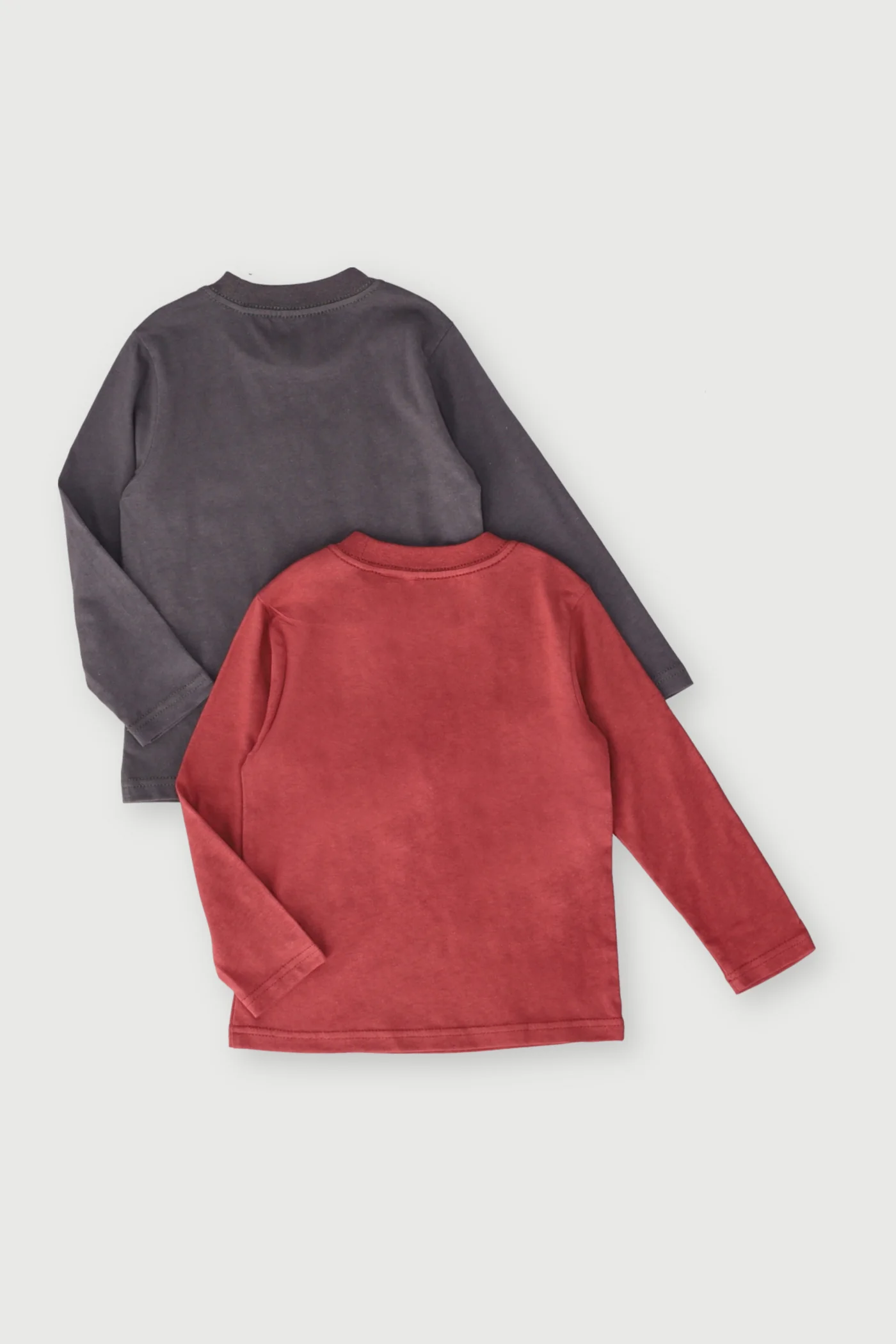 Pre-Boys 2 Pack Long Sleeve Tee Printed Collegial Soccer - Red/Charcoal - Image 2