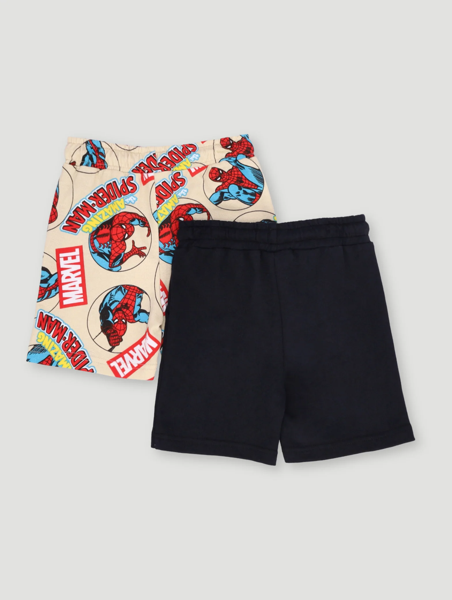 Pre- Boys 2 Pack Spiderman Shorts - Stone - Image 2