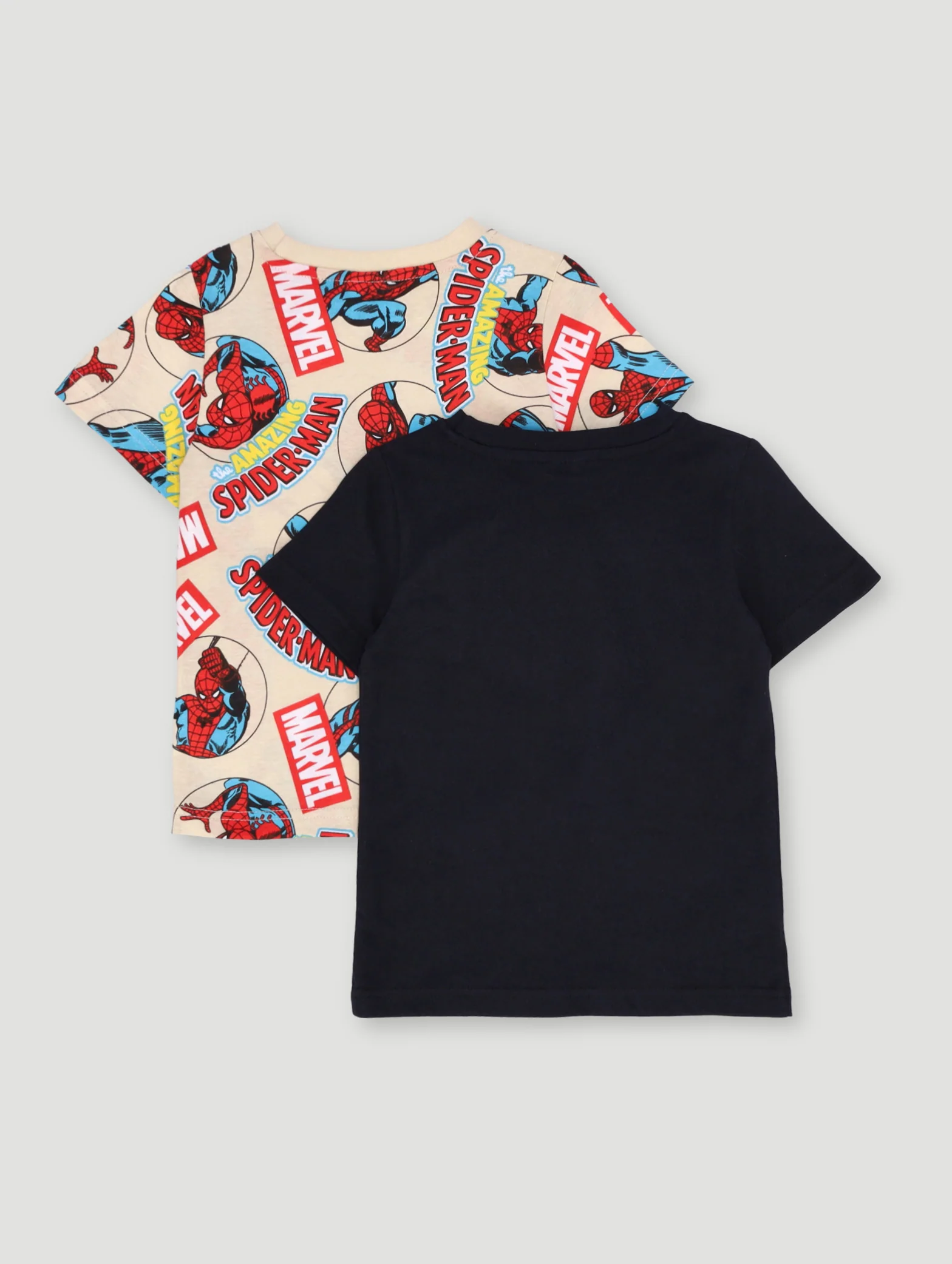 Pre- Boys 2 Pack Spiderman Tees - Stone - Image 2