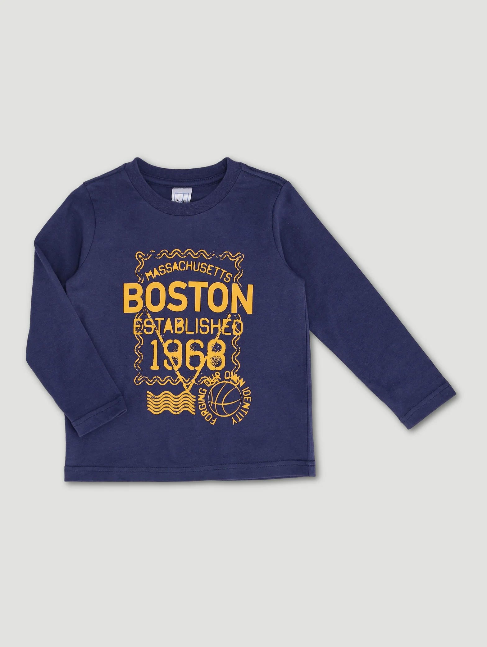 Pre-Boys 2 Pack Sports Tee - Mustard/Navy - Image 3