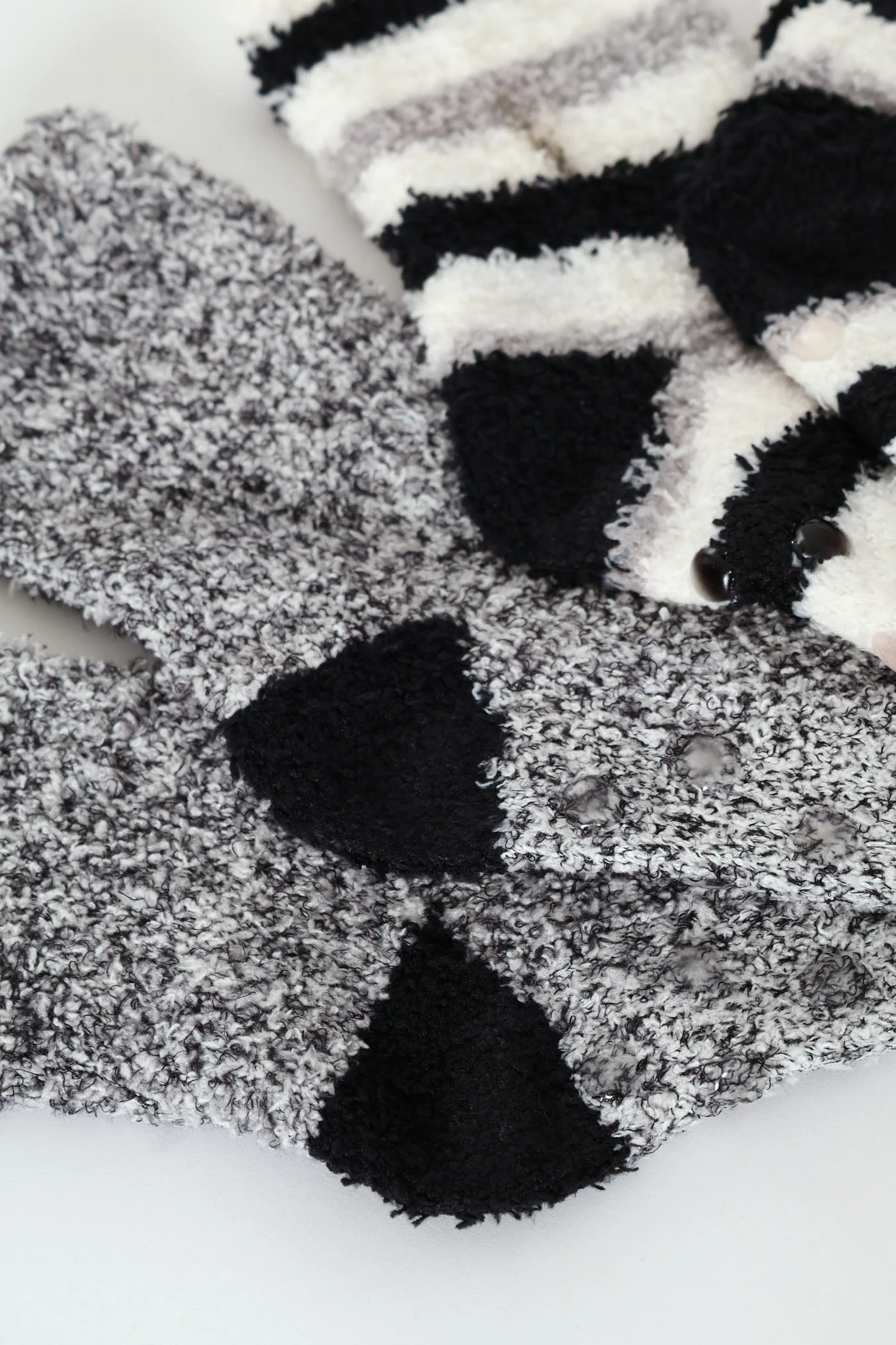 Pre-Boys 2 Pack Striped Fluffy Socks - Grey - Image 2