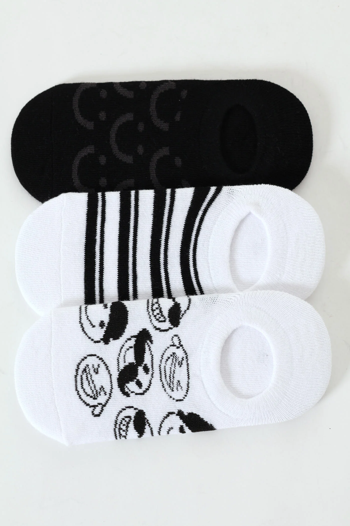Pre-Boys 3 Pack Emoji Secret Socks - Black/White - Image 2
