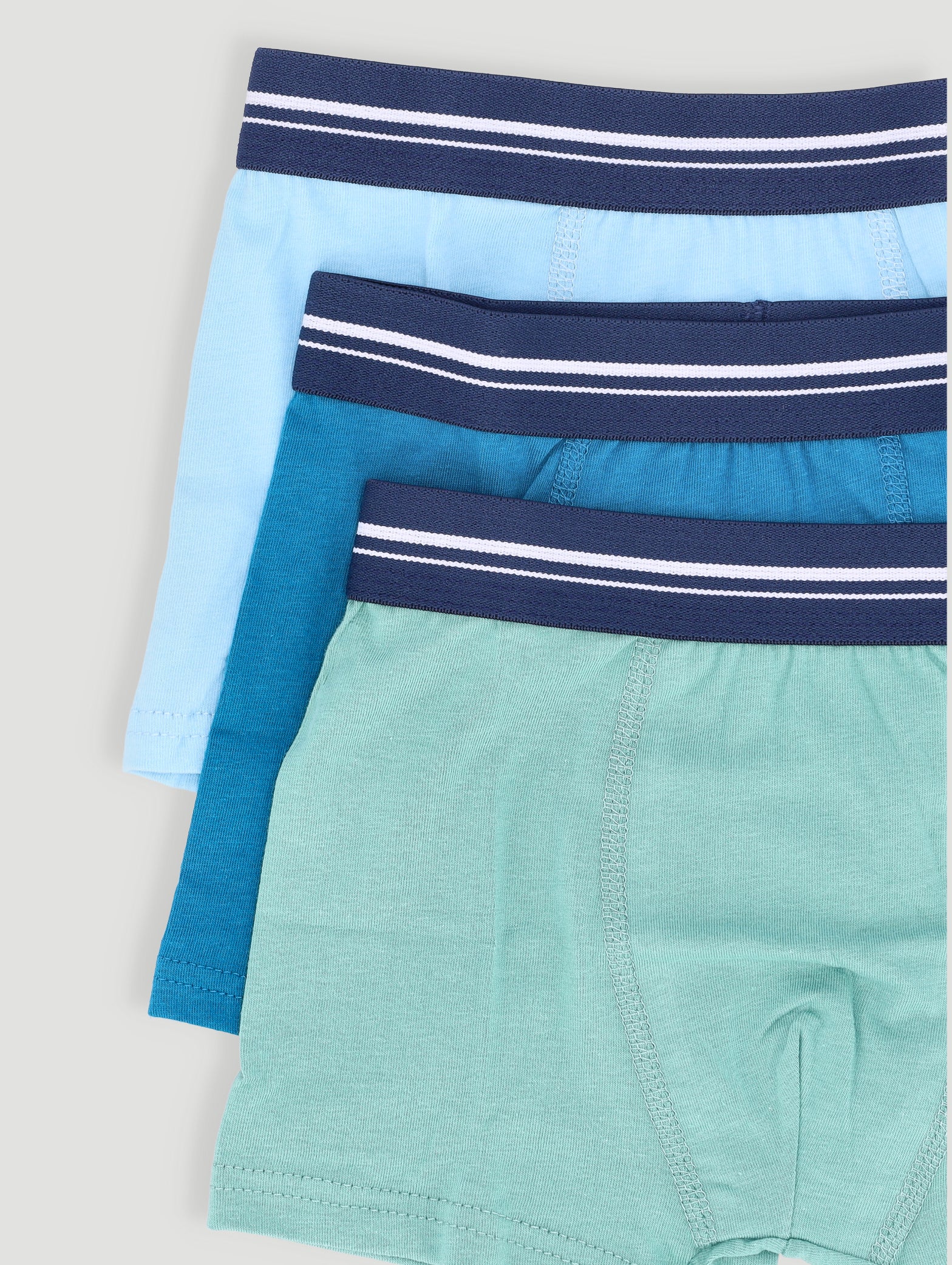 Pre-Boys 3 Pack Plain Boxers - Blue - Image 2