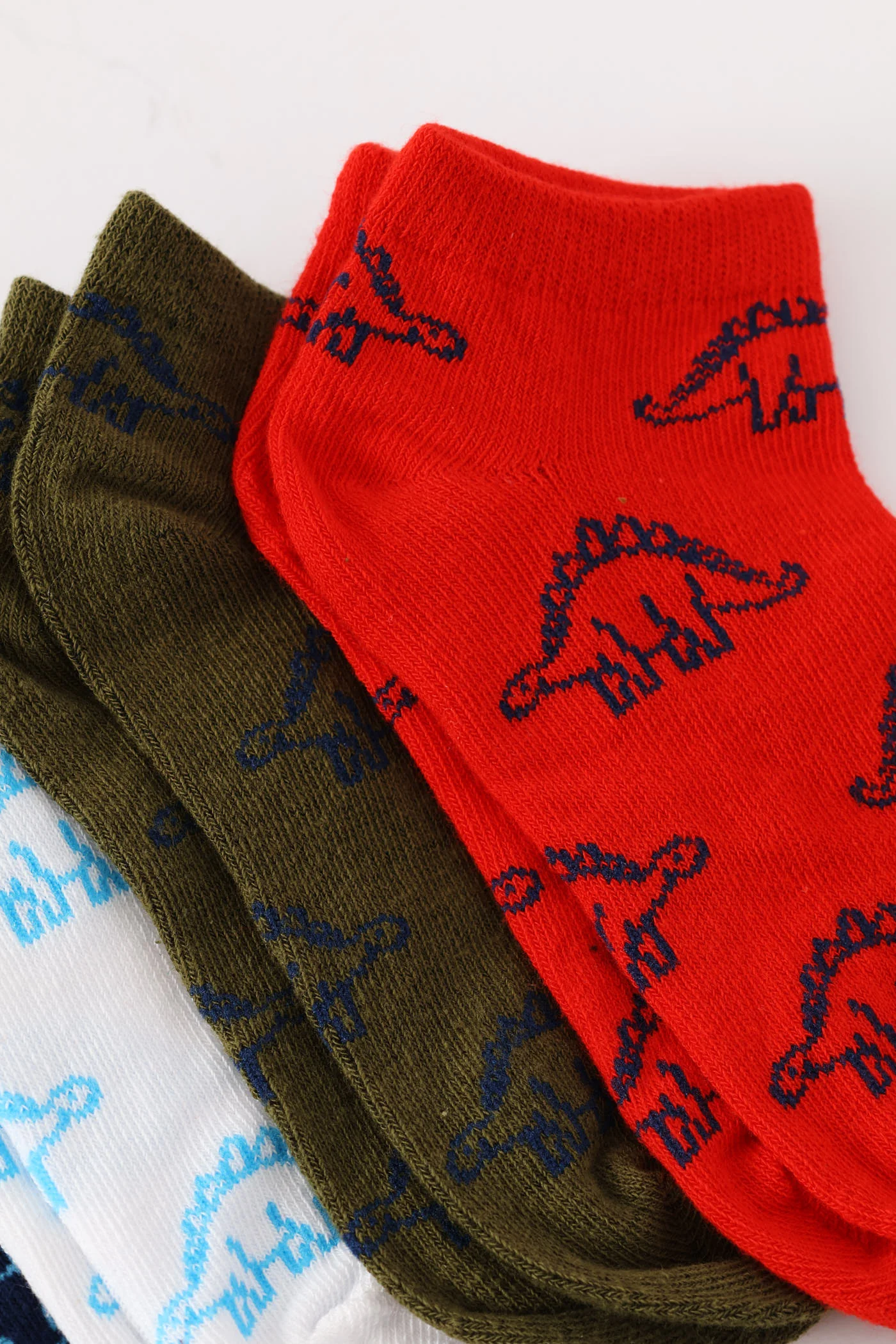 Pre-Boys 5 Pack Dinosaur Print Low Cut Socks - Multi - Image 2