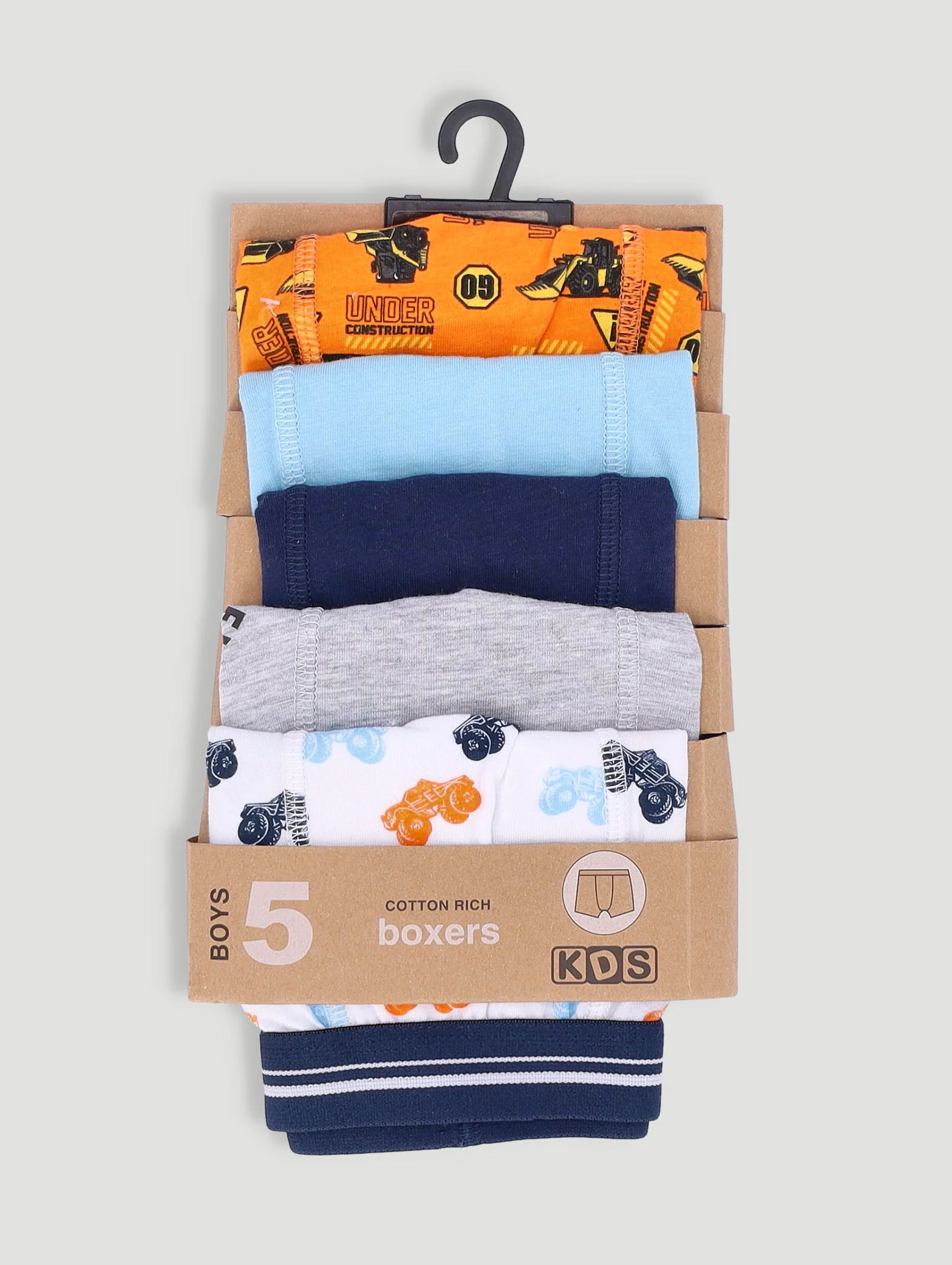Pre-Boys 5 Pack Monster Truck Boxers - Orange - Image 3