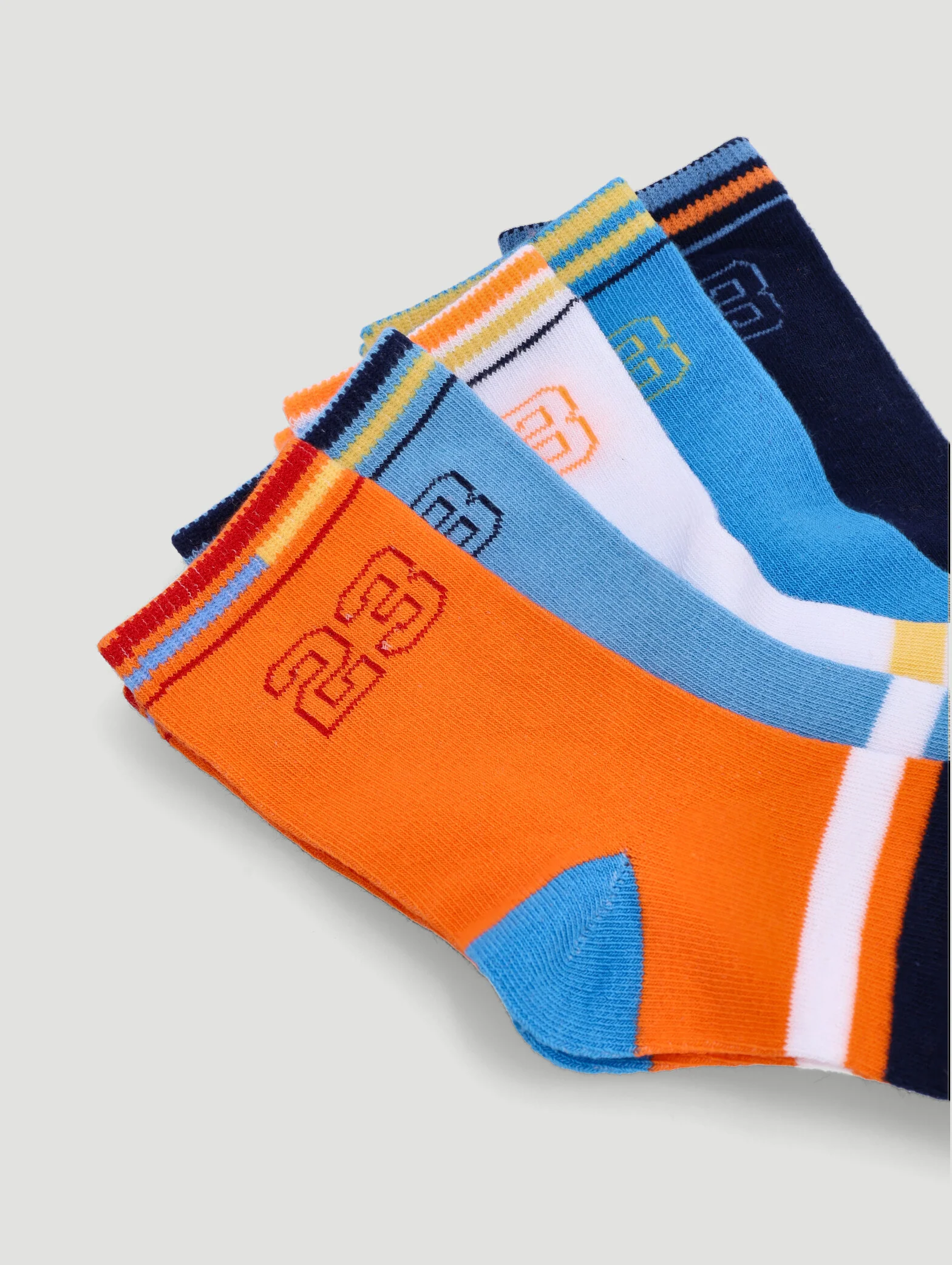 Pre-Boys 5 Pack Striped Happi Anklet Socks - Multi - Image 2
