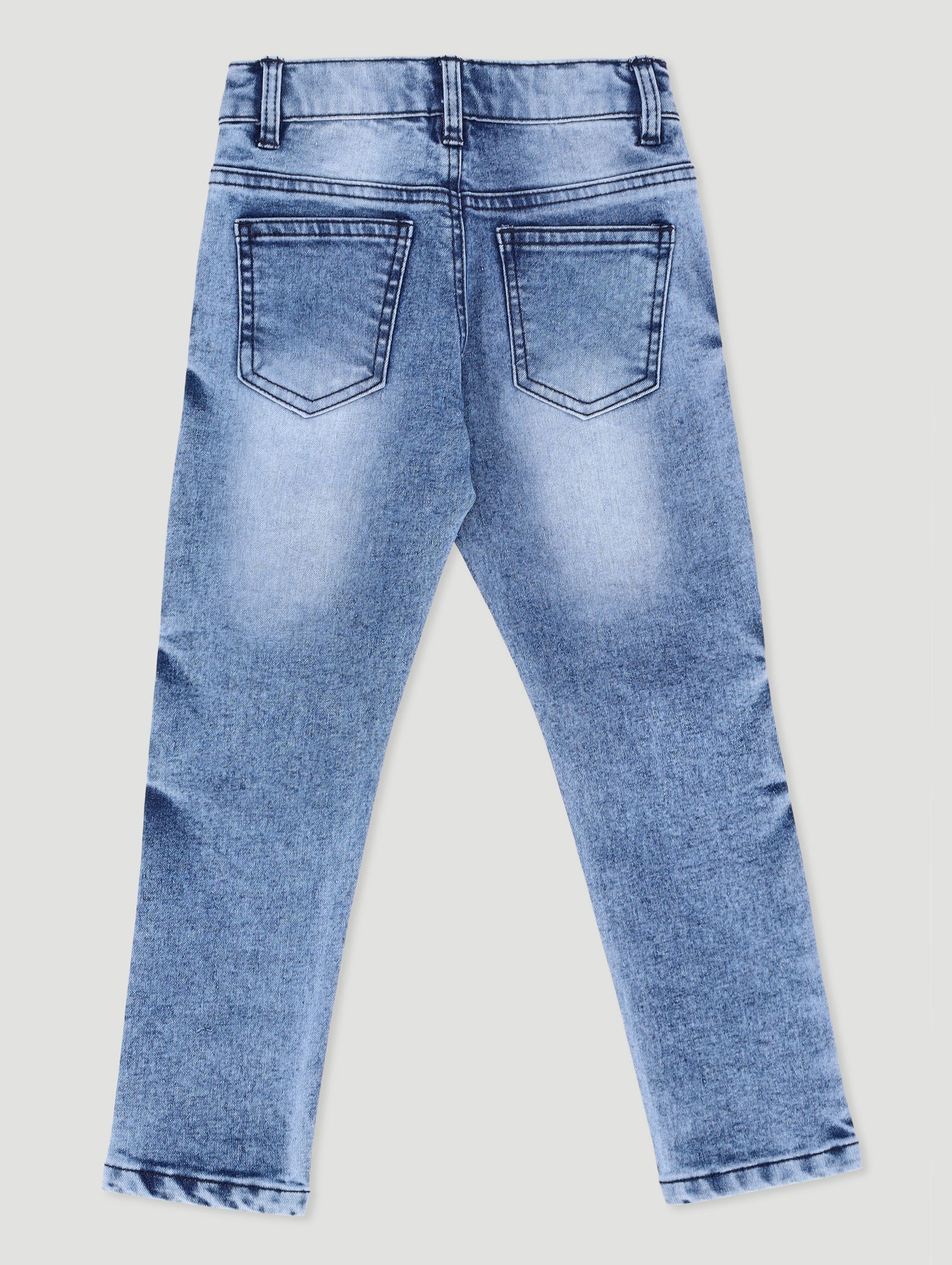 Pre-Boys Abrasion Acid Denim - Blue - Image 2