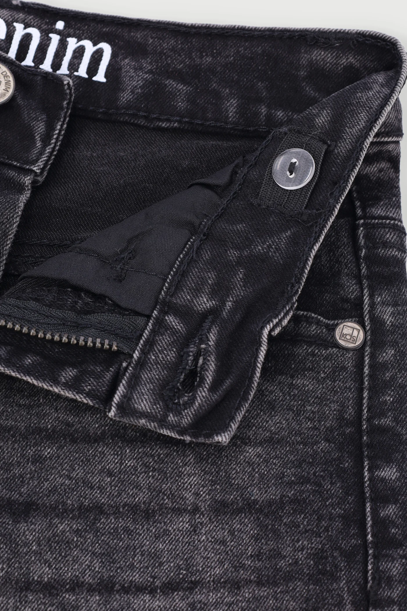 Pre-Boys Abrasion Rip Repair Denim - Charcoal - Image 2