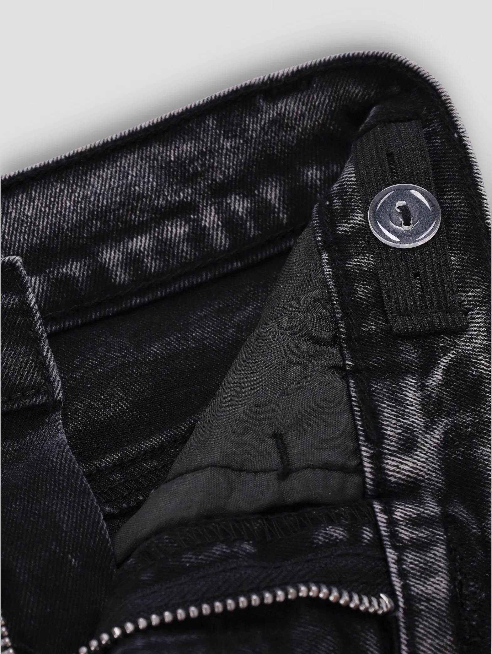 Pre-Boys Acid Wash Cargo Denim - Charcoal - Image 2