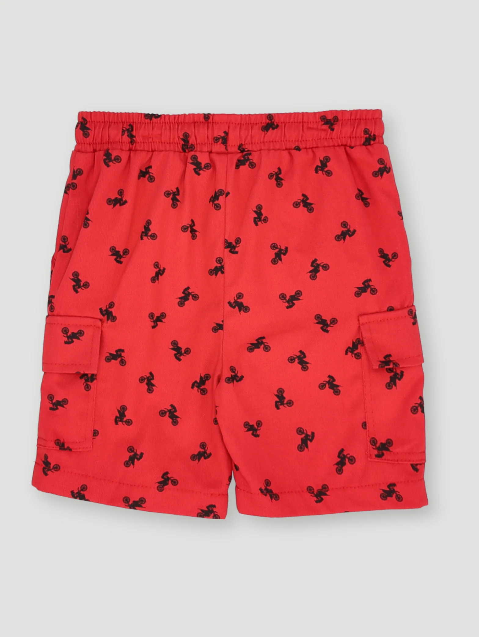 Pre-Boys Bike Print Cargo Shorts - Red - Image 2