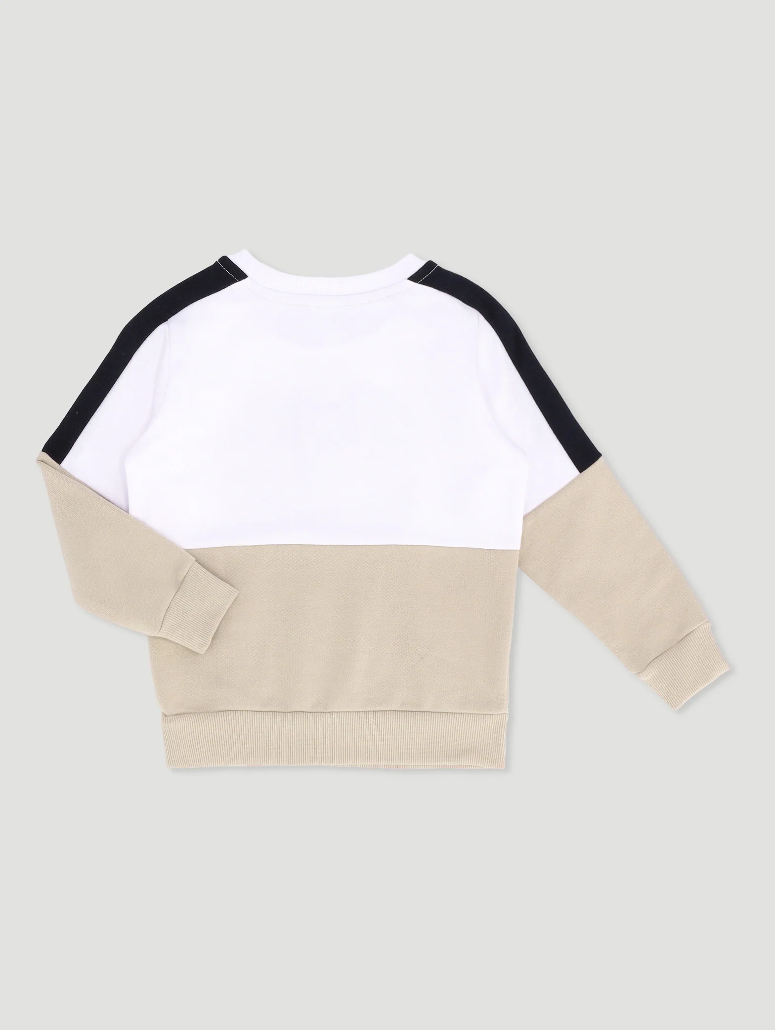 Pre-Boys Bmx Colourblock Crew Top - Black/Stone - Image 2