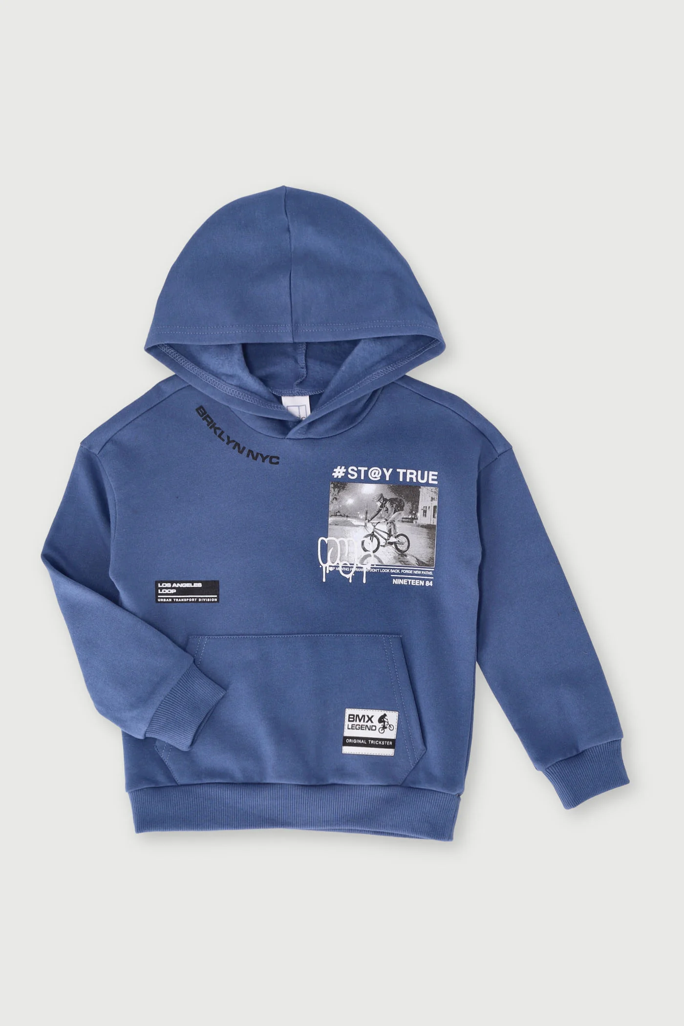 Pre-Boys BMX Kanga Pocket Hoody - Blue - Image 2