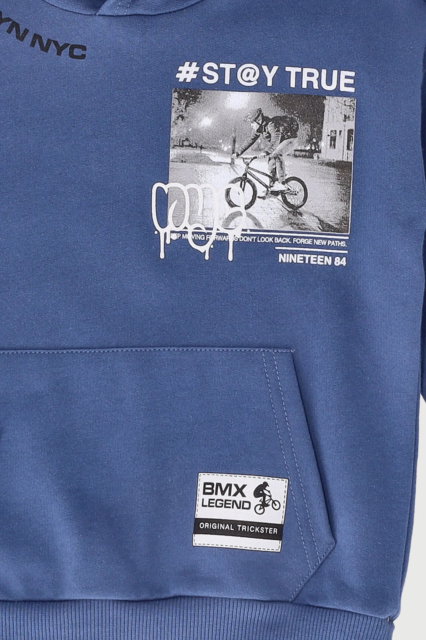 Pre-Boys BMX Kanga Pocket Hoody - Blue - Image 4