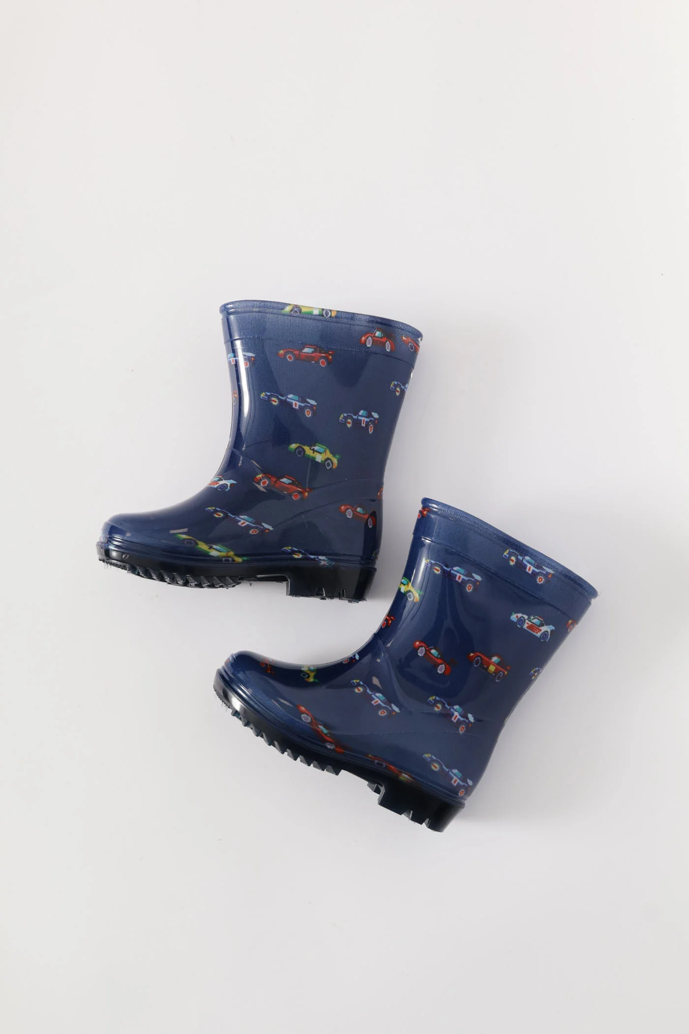 Pre-Boys Car Lace Up Wellington Boot - Blue - Image 2