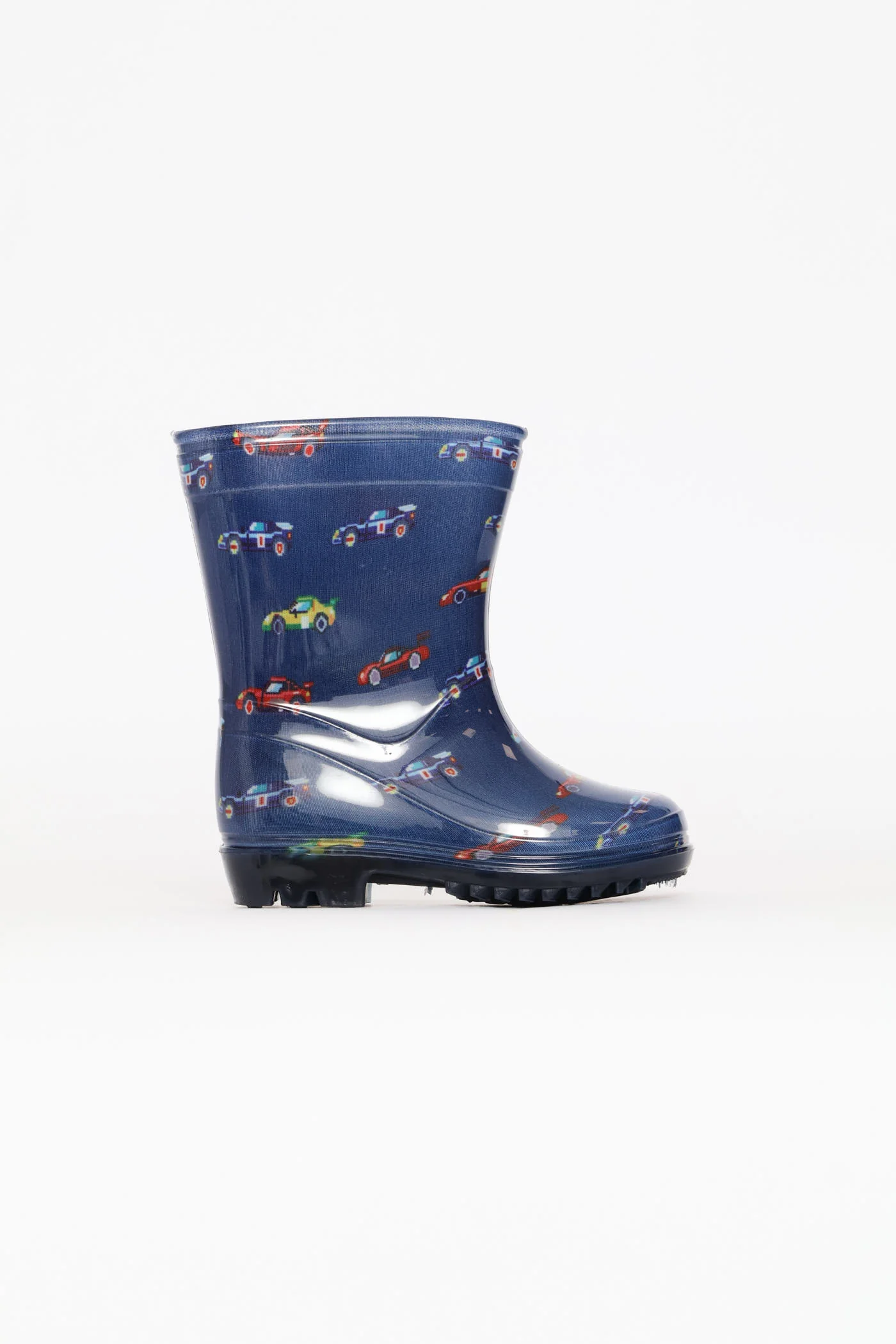 Pre-Boys Car Lace Up Wellington Boot - Blue - Image 4