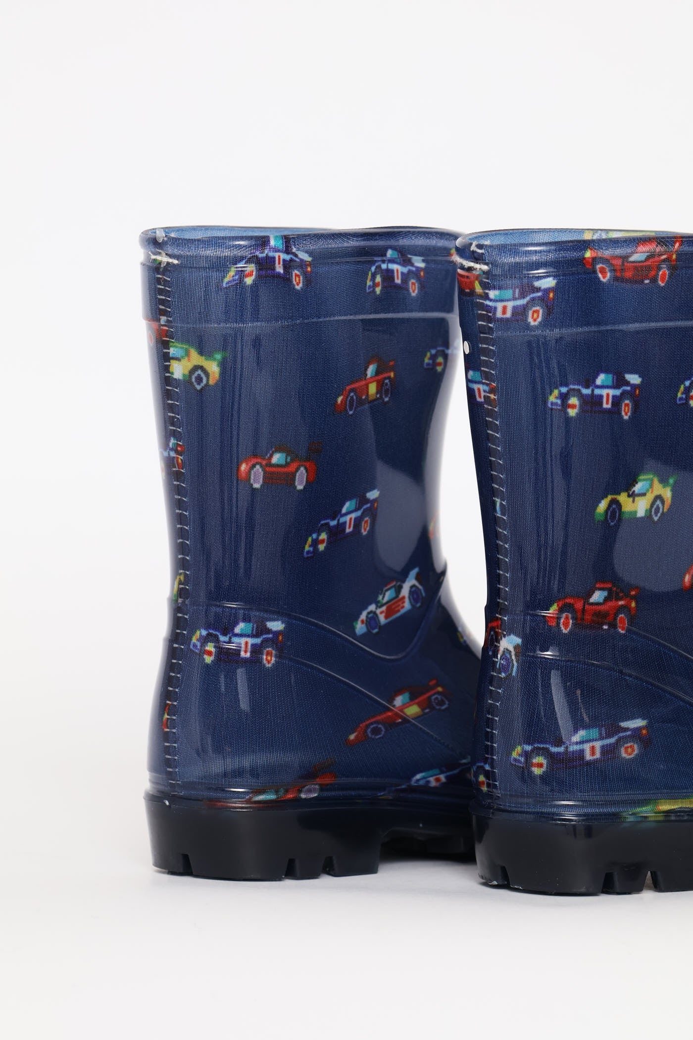 Pre-Boys Car Lace Up Wellington Boot - Blue - Image 6