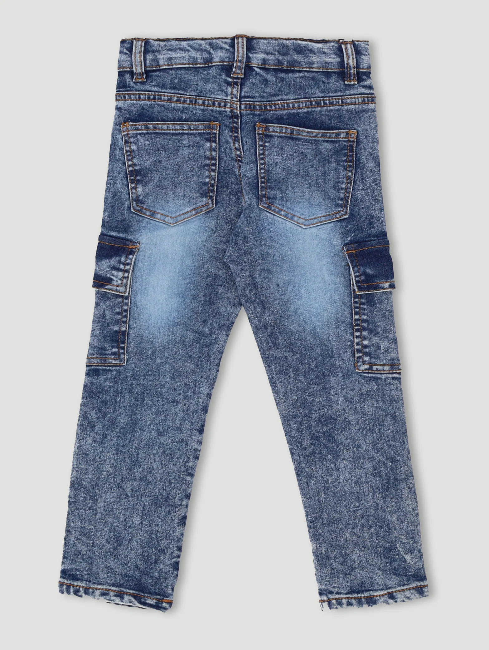 Pre-Boys Cargo Denims - Dark Blue - Image 3
