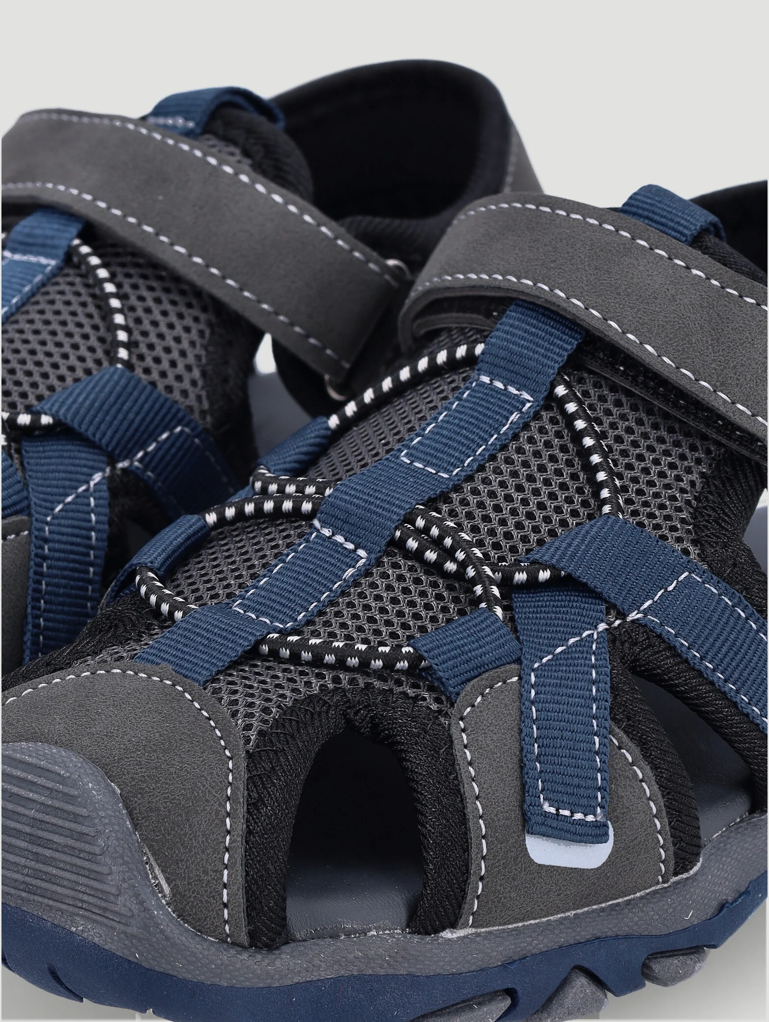 Pre-Boys Closed Toe Adventure Sandal - Navy/Grey - Image 2