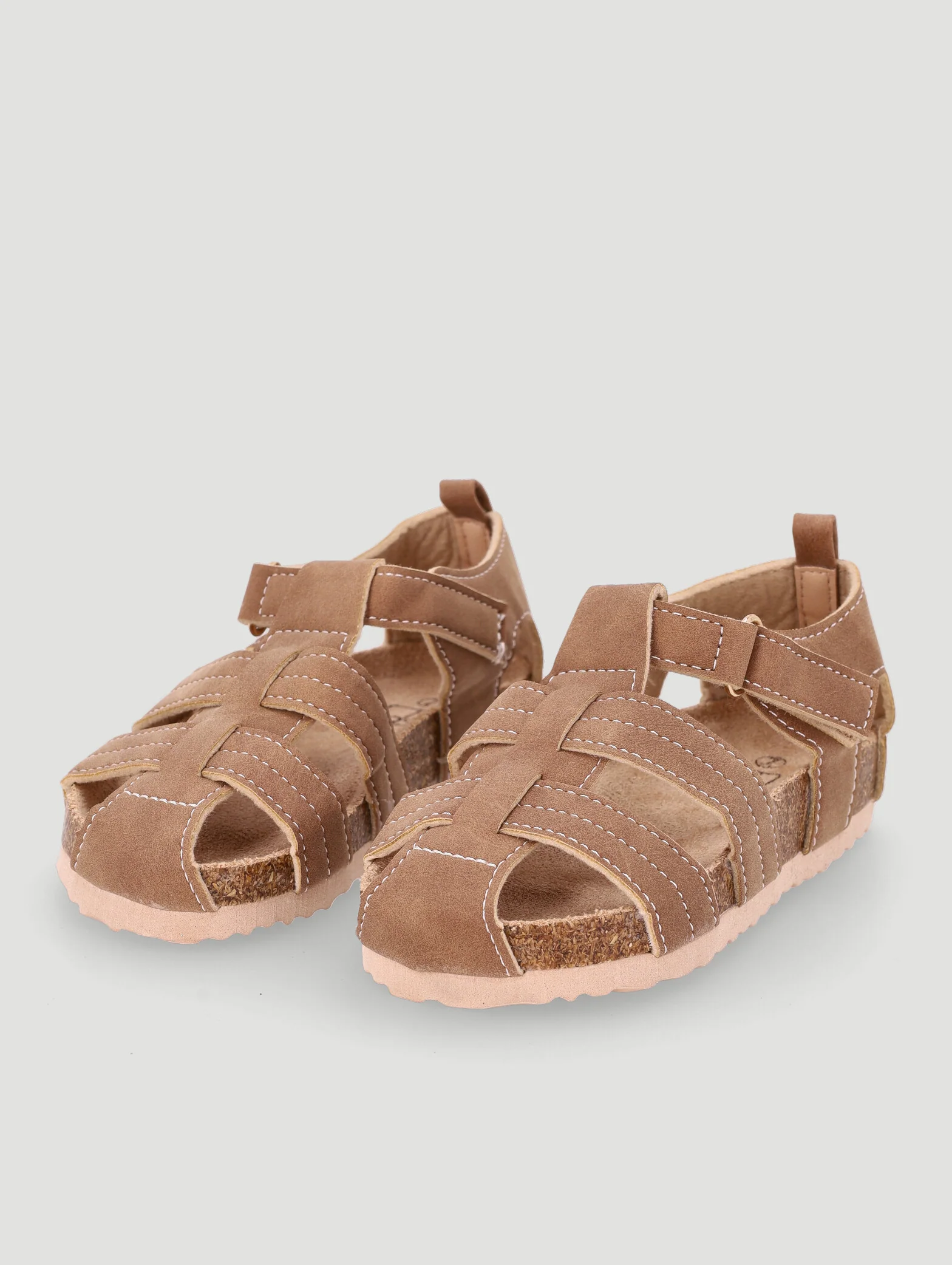 Pre-Boys Closed Toe Health Sandal - Taupe - Image 2