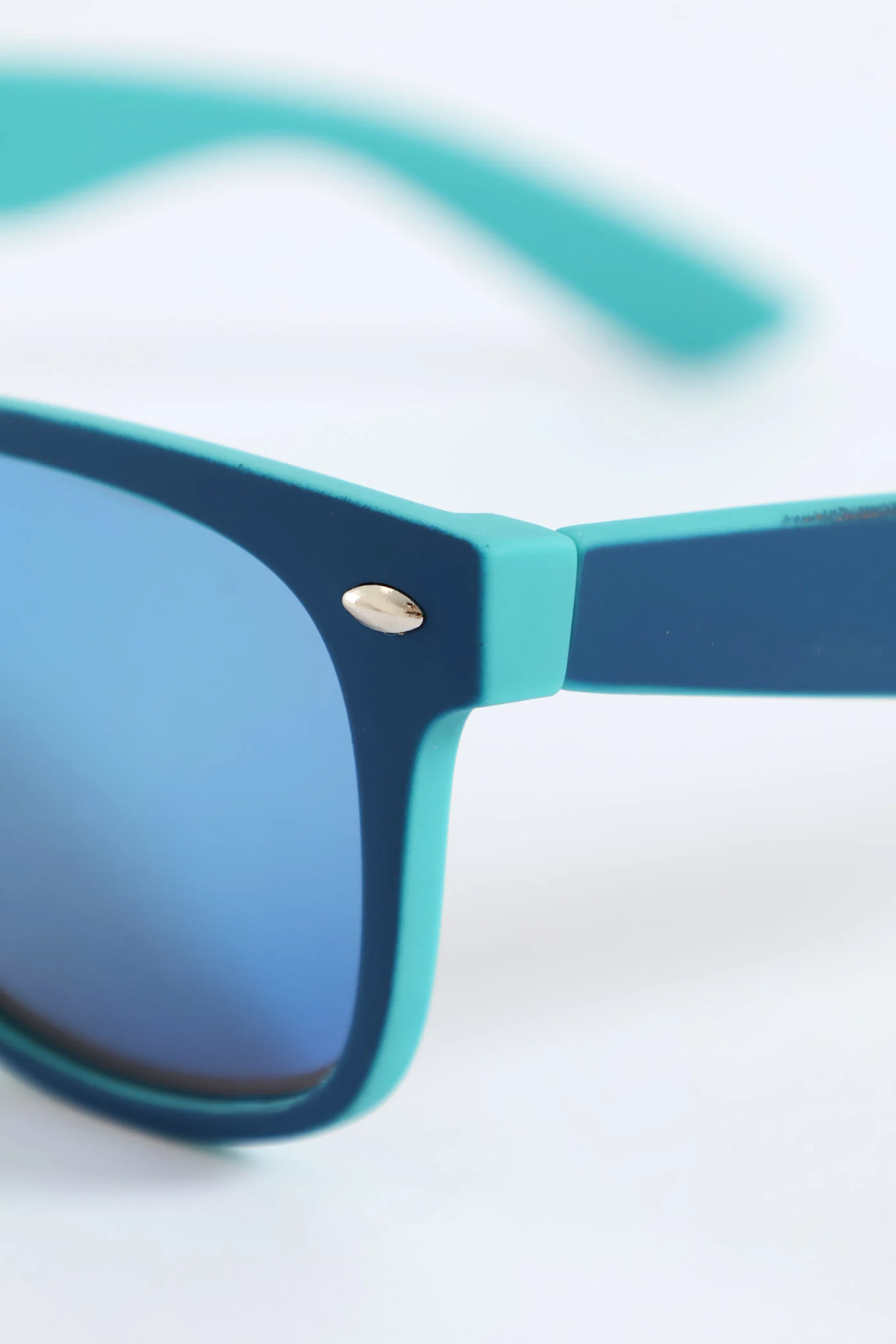 Pre-Boys Colour Block Mirror Wayfarer Sunnies - Blue - Image 2
