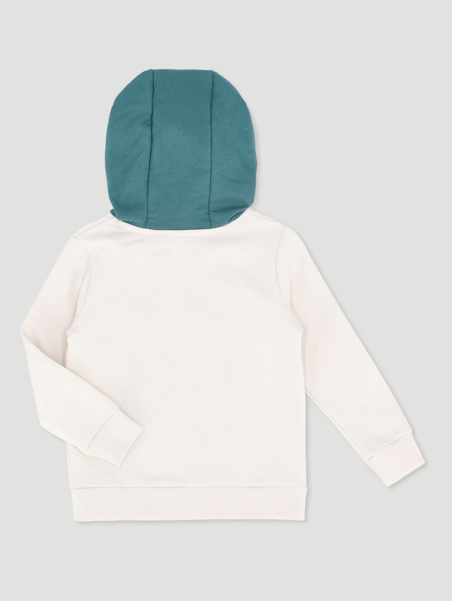 Pre-Boys Colourblock Leo Hoody - Egret/Teal - Image 2