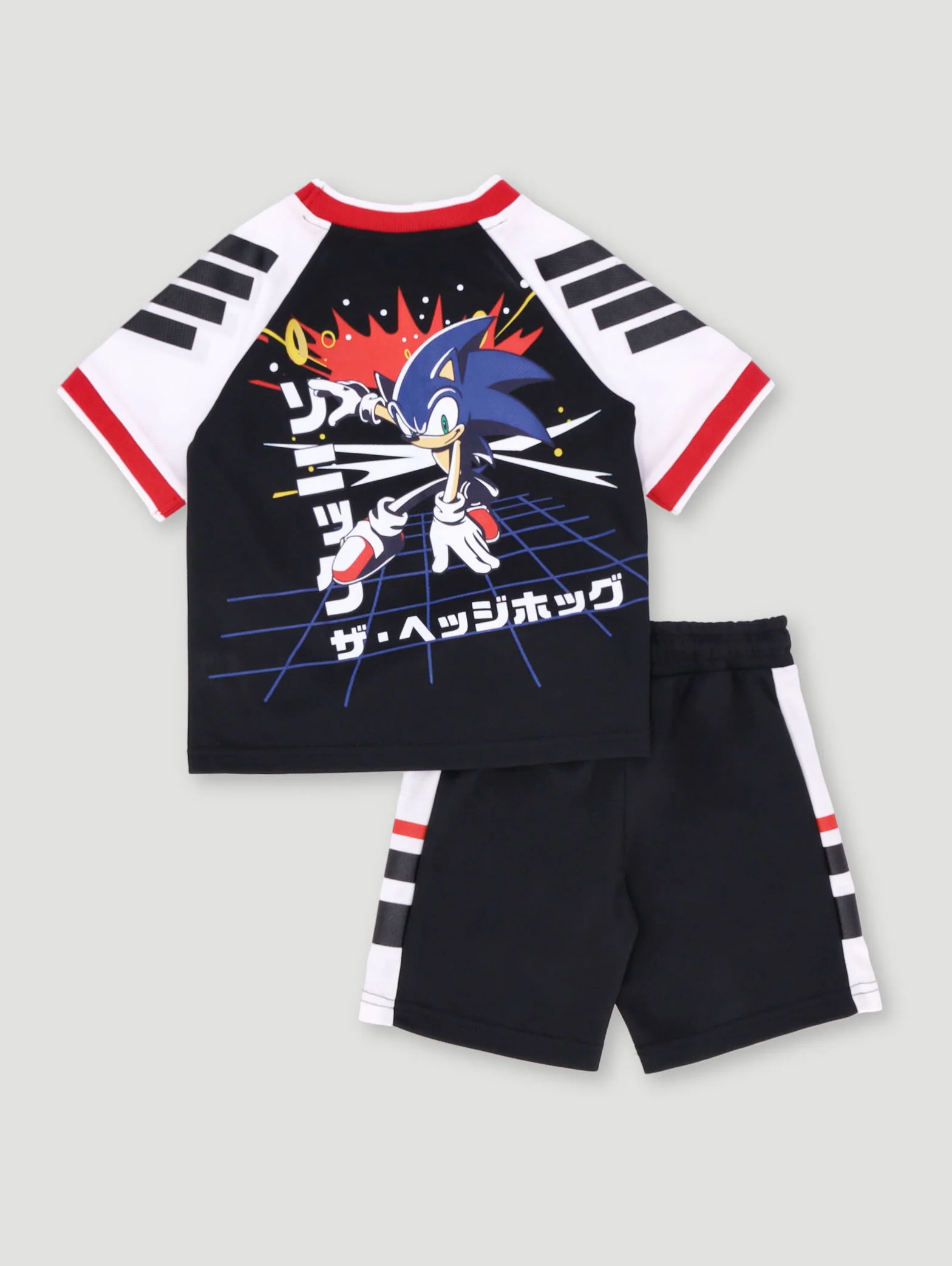 Pre-Boys Colourblock Sonic Team Top - Black/White - Image 2