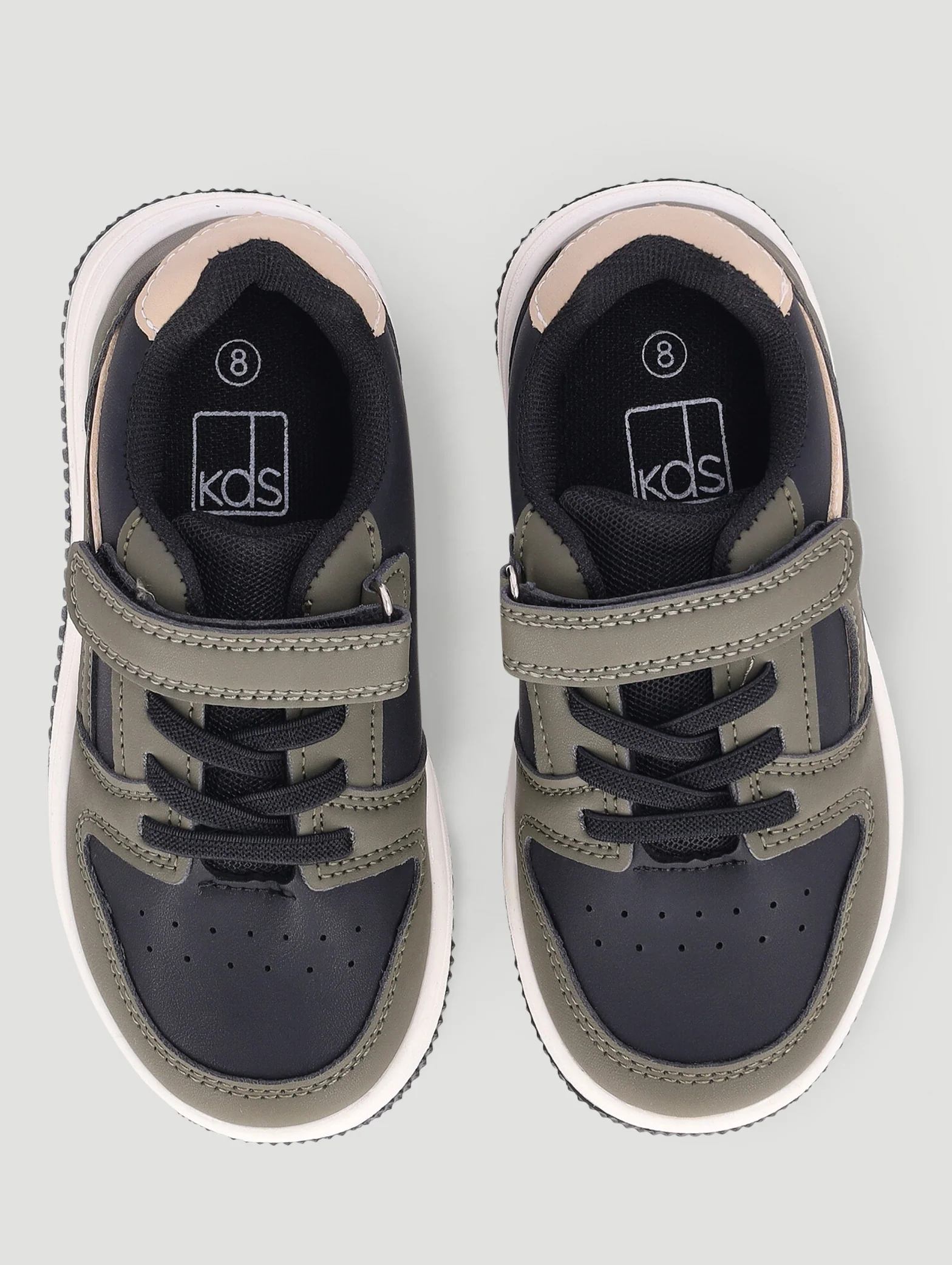 Pre-Boys Court Sneaker - Black/Olive - Image 3